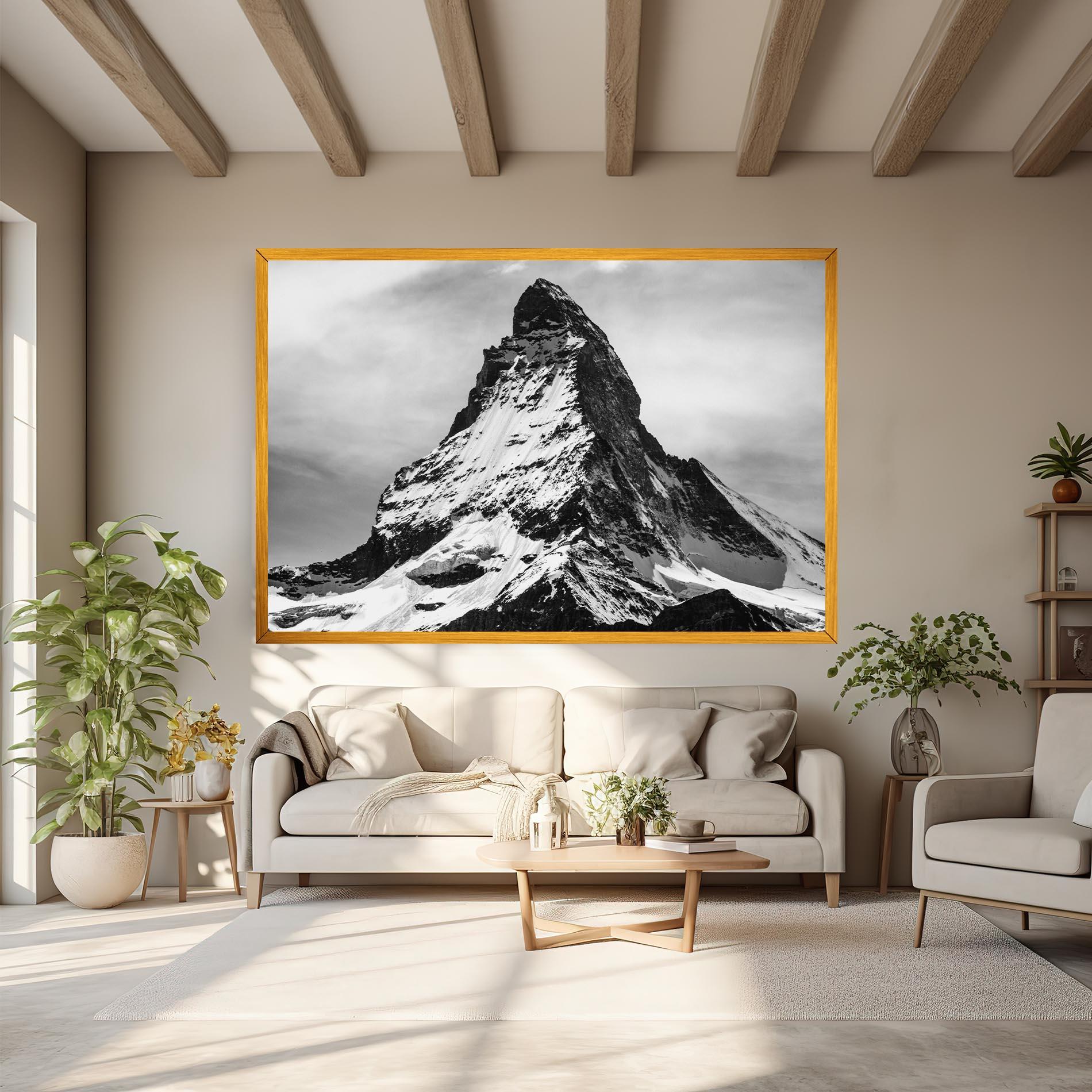 Картина на платно Snowy Black Mountain mockup 6