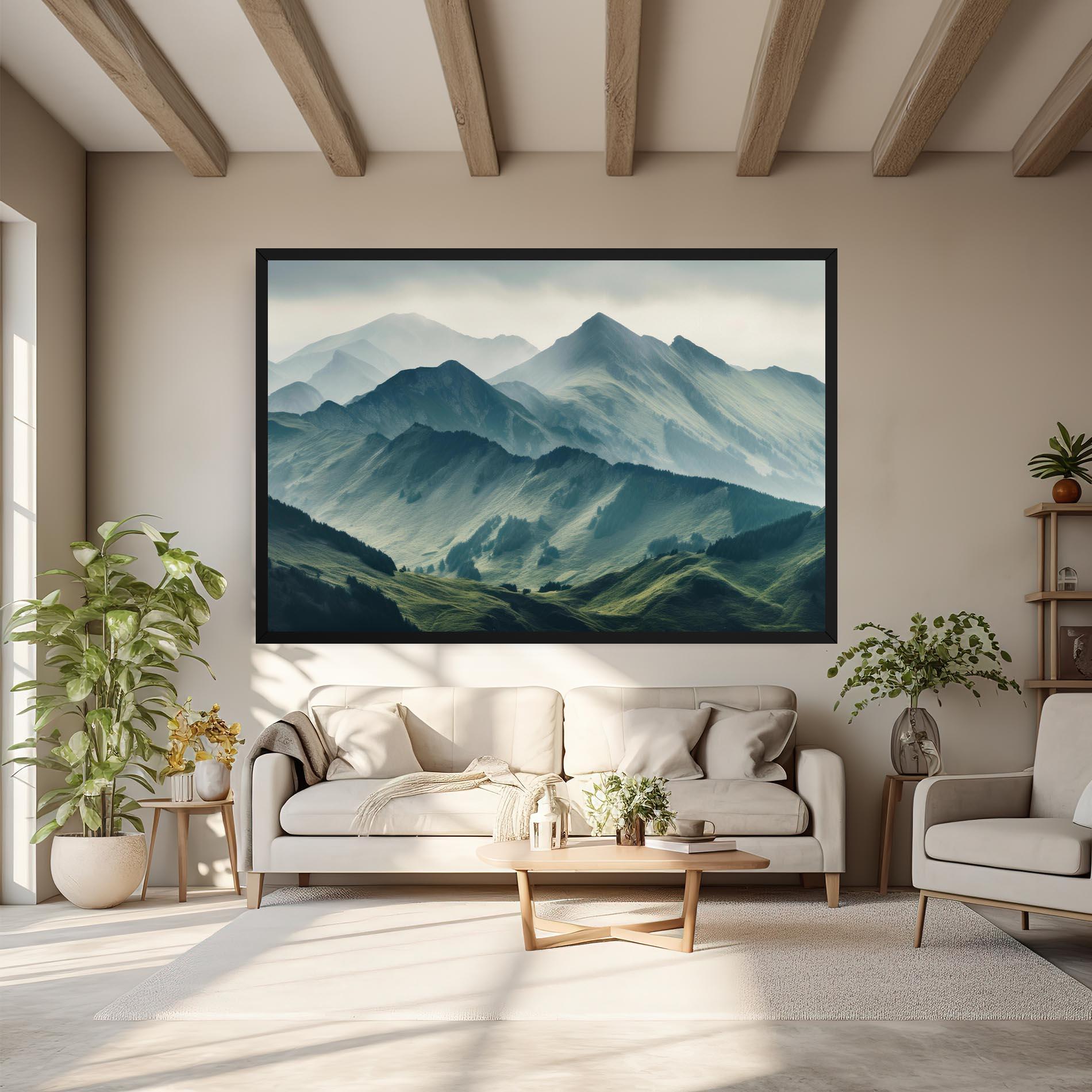 Картина на платно Amazing Foggy Mountain mockup 6