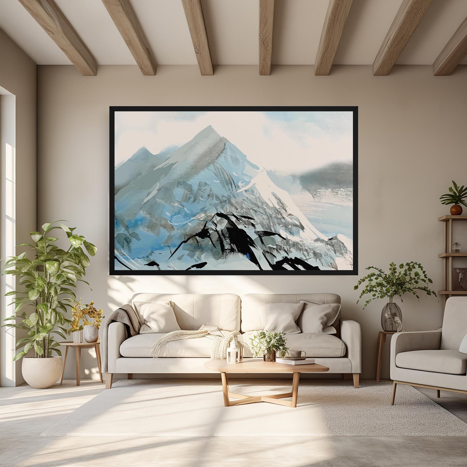 Картина на платно Blue Black Mountain mockup 6