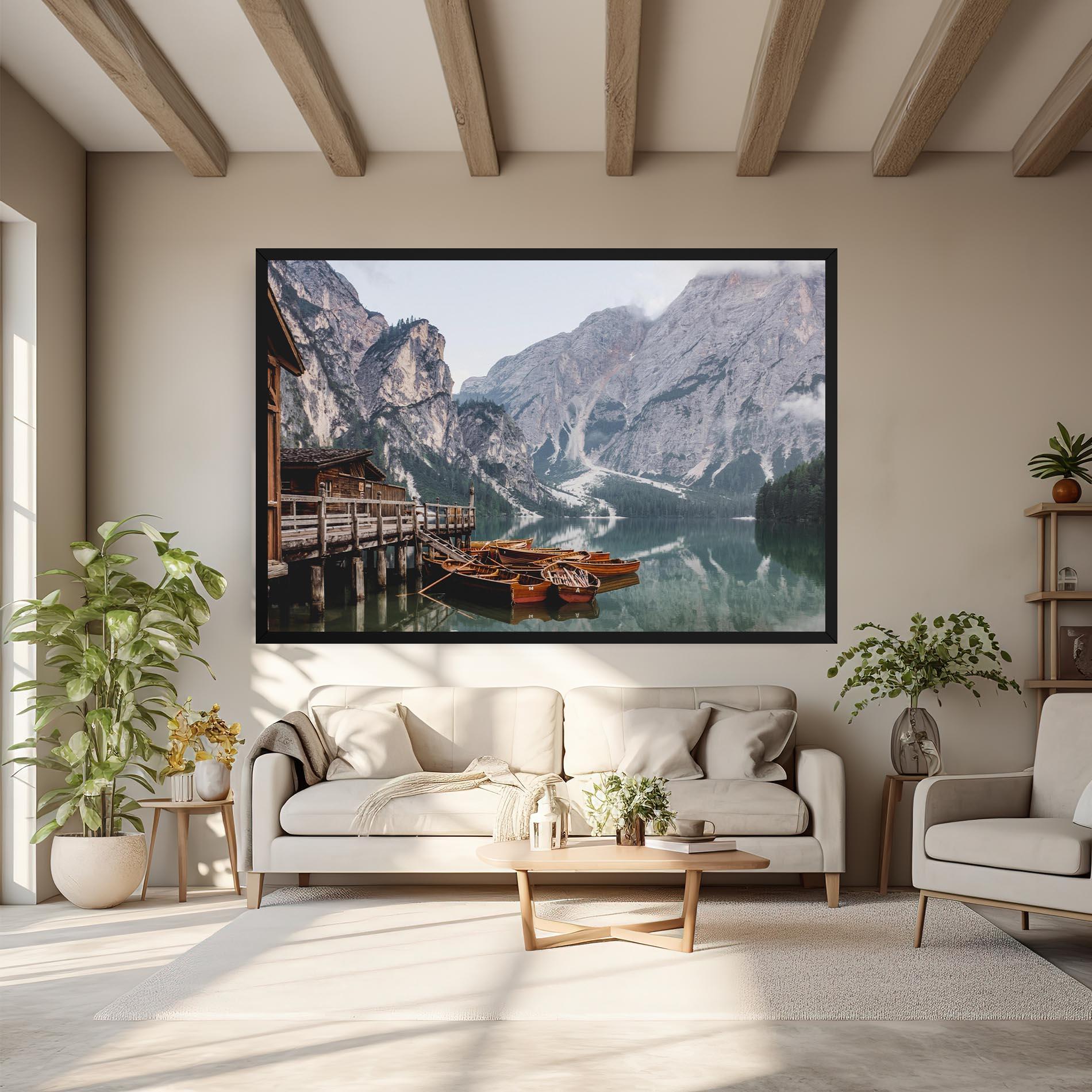 Картина на платно Cabin Lake mockup 6