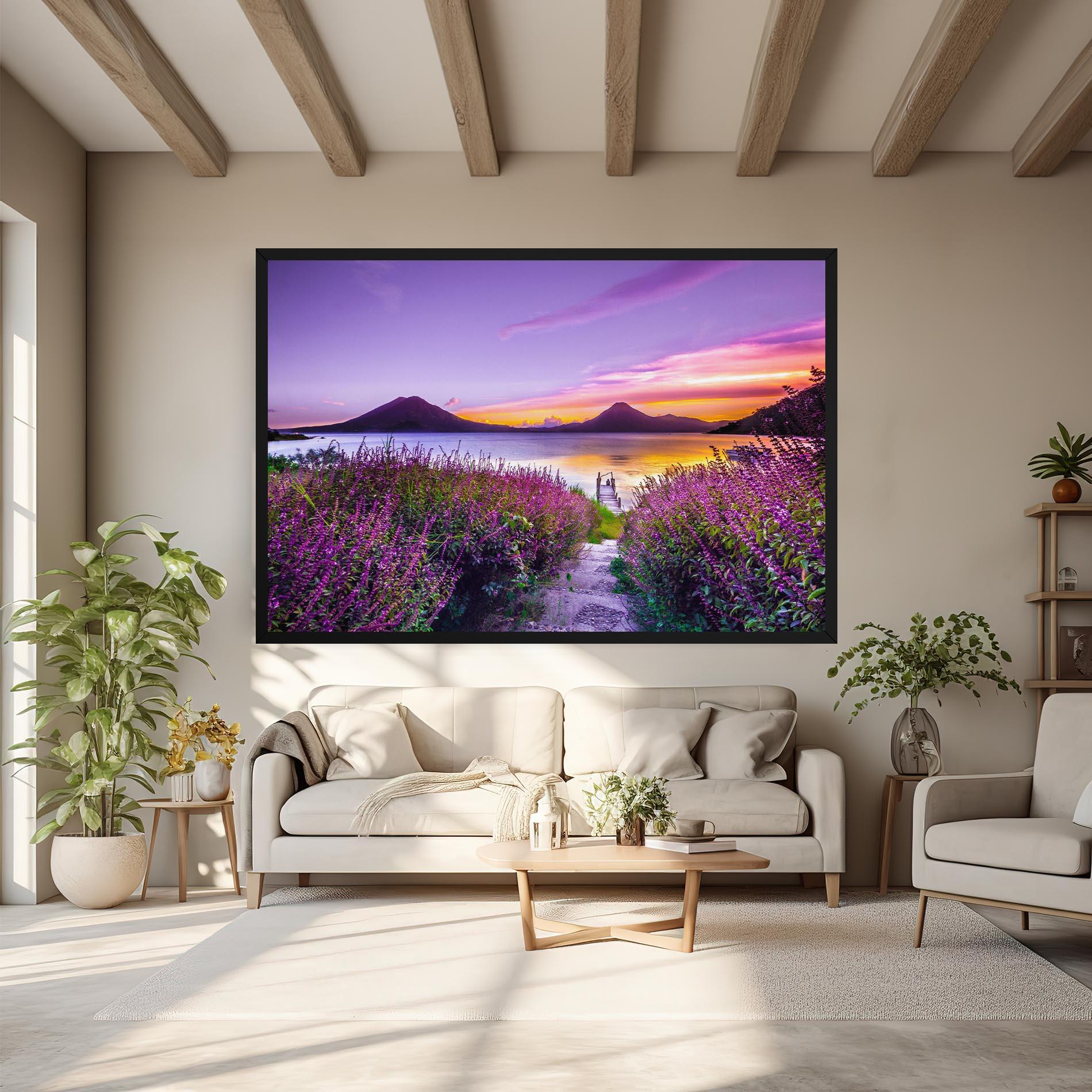 Картина на платно Purple Lake mockup 6