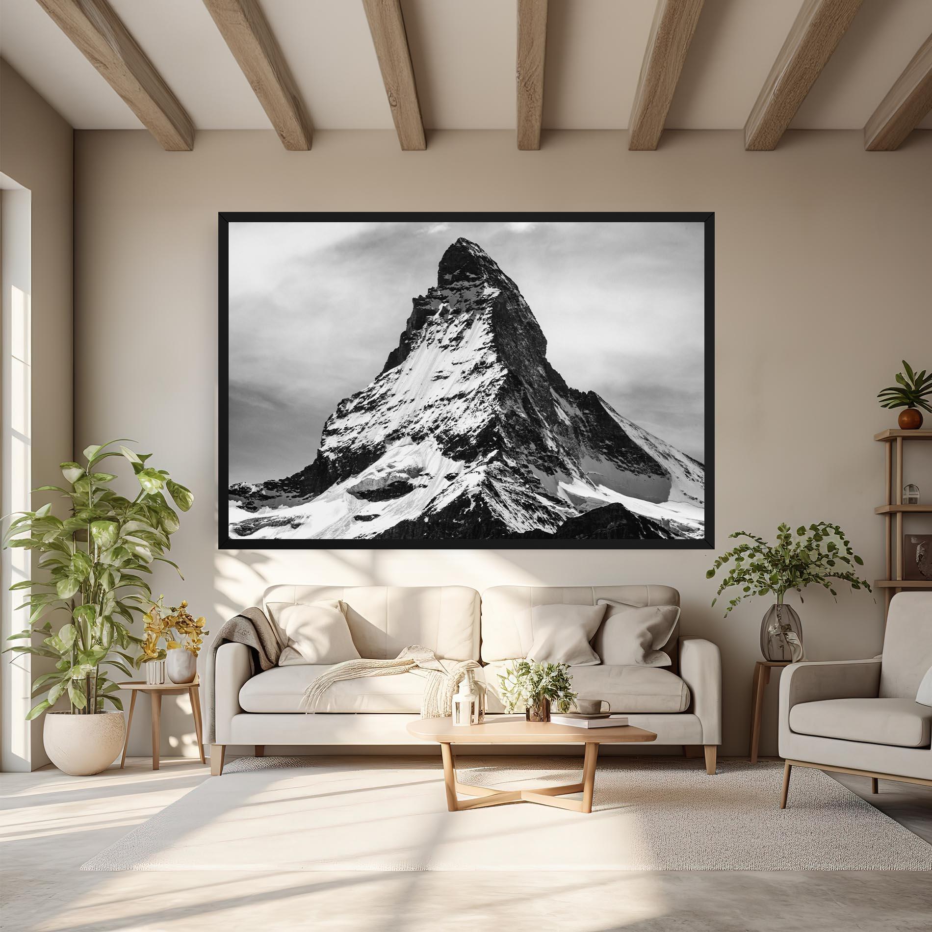Картина на платно Snowy Black Mountain mockup 6
