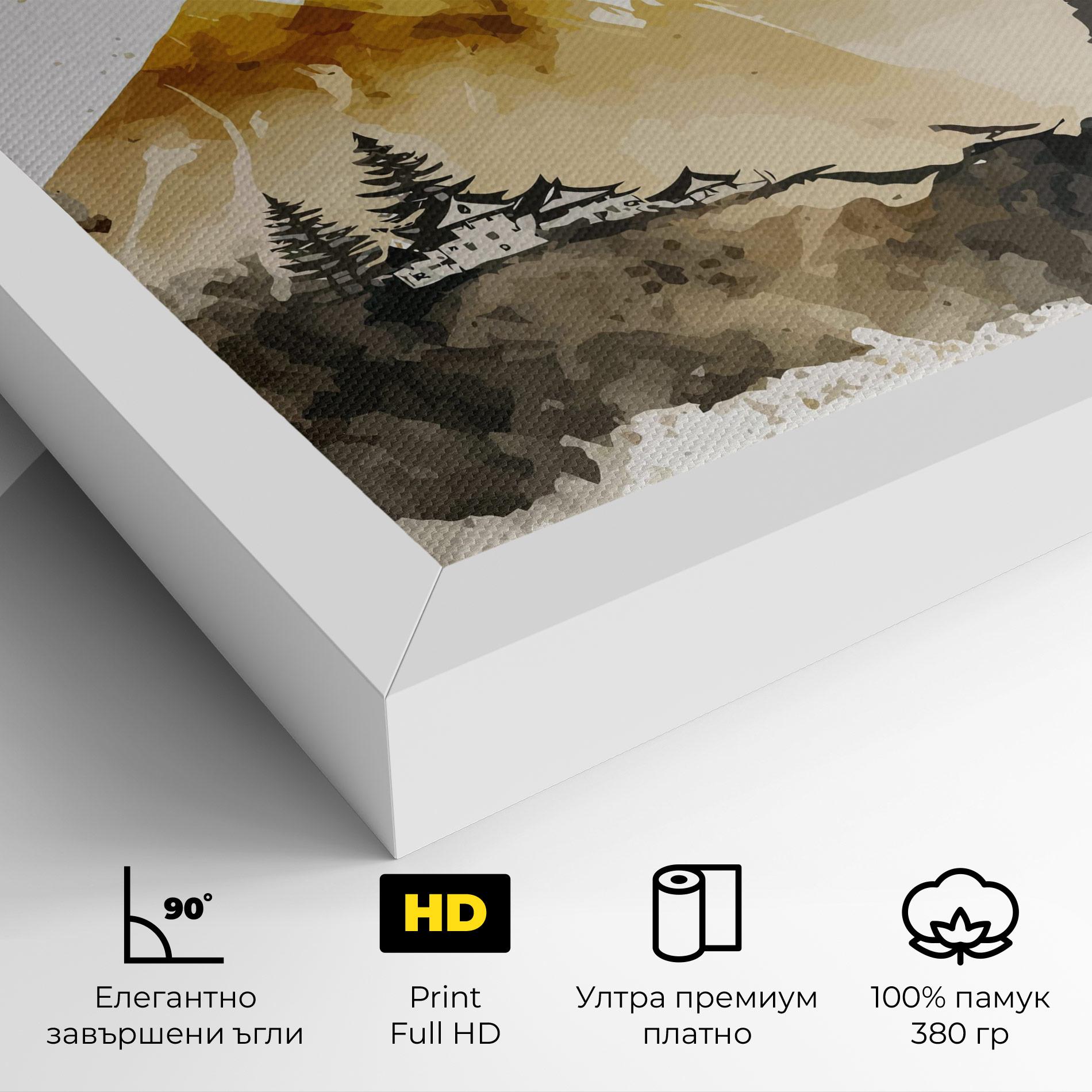 Картина на платно Gold Mountain Art mockup 4