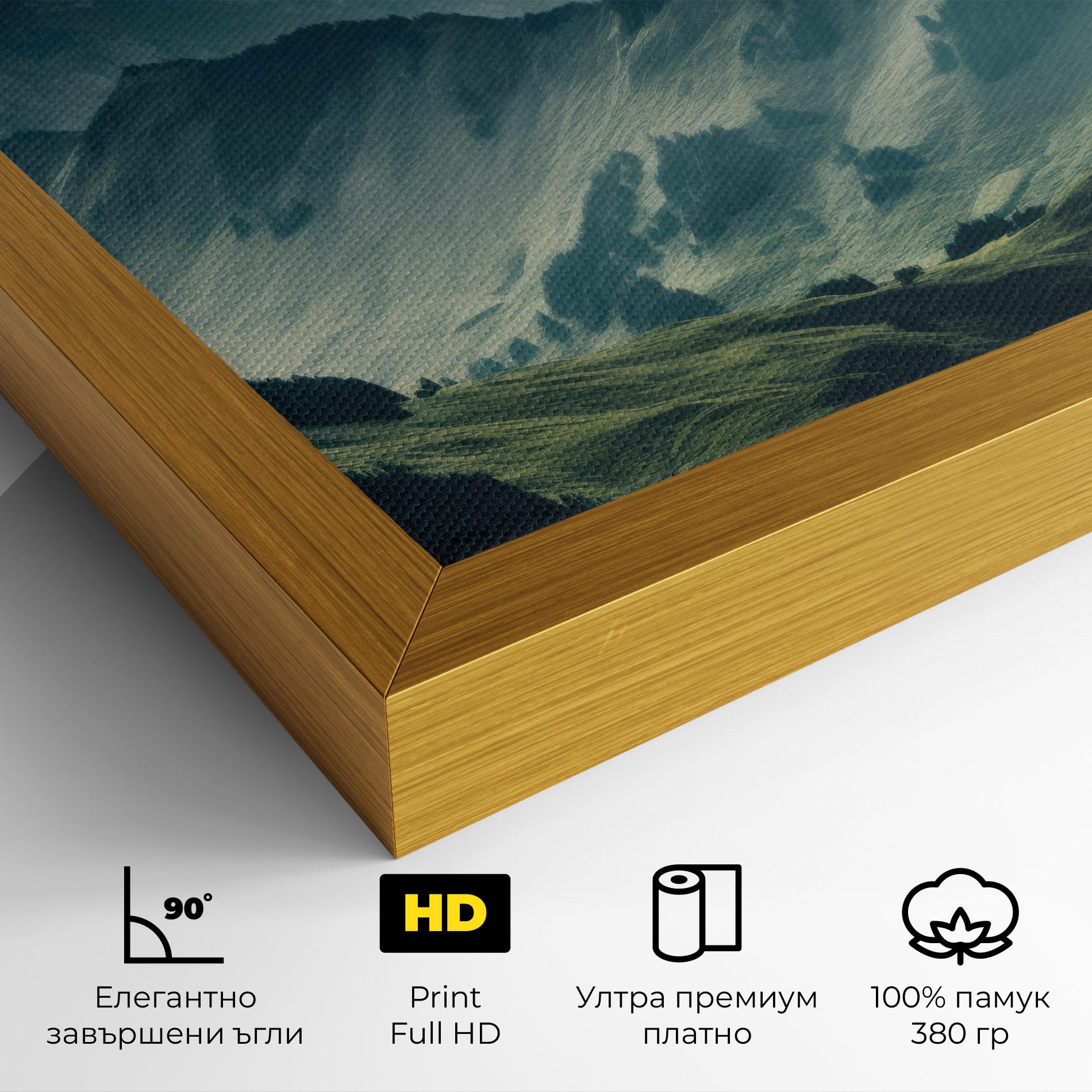 Картина на платно Amazing Foggy Mountain mockup 4