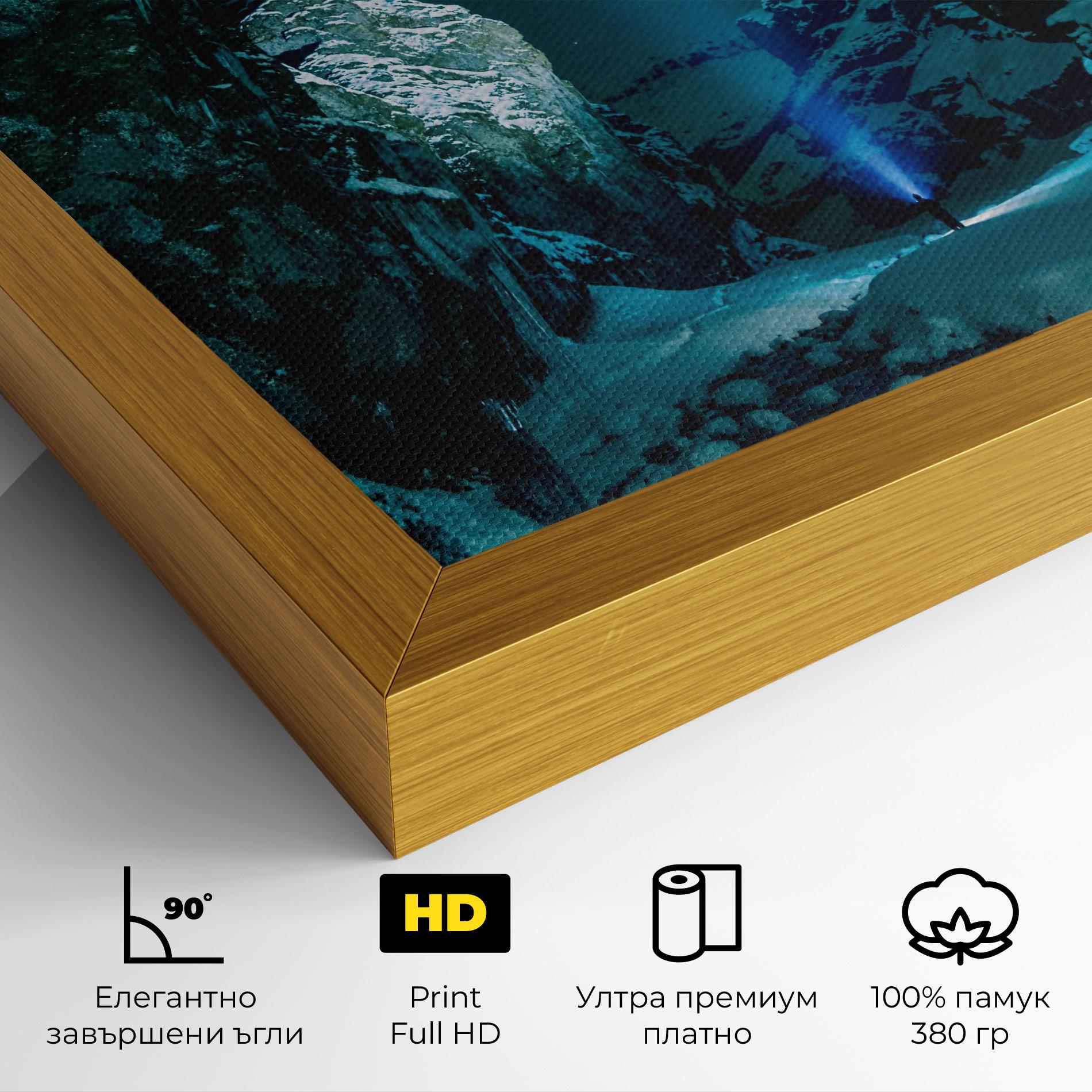 Картина на платно Green Light Mountain mockup 4