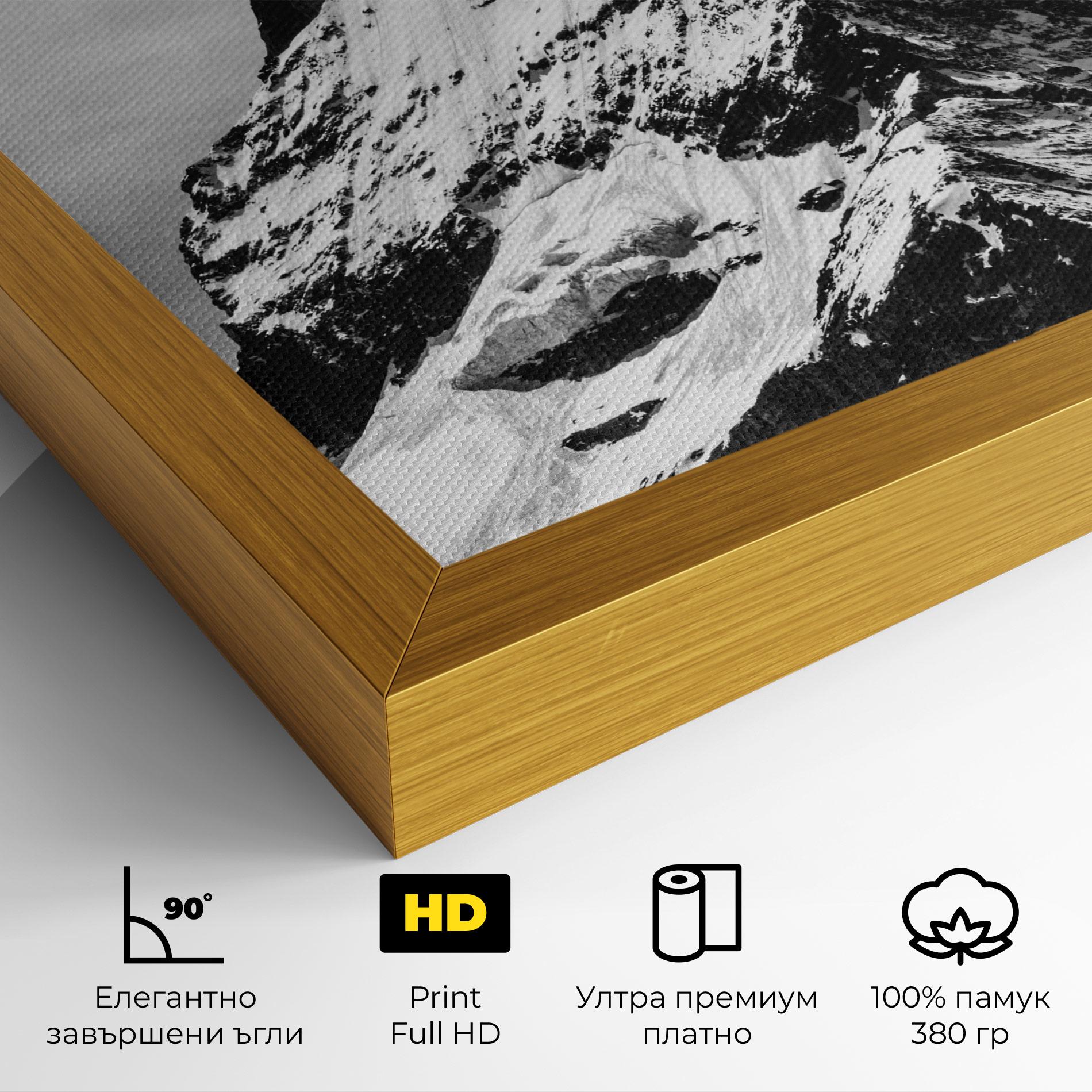 Картина на платно Snowy Black Mountain mockup 4