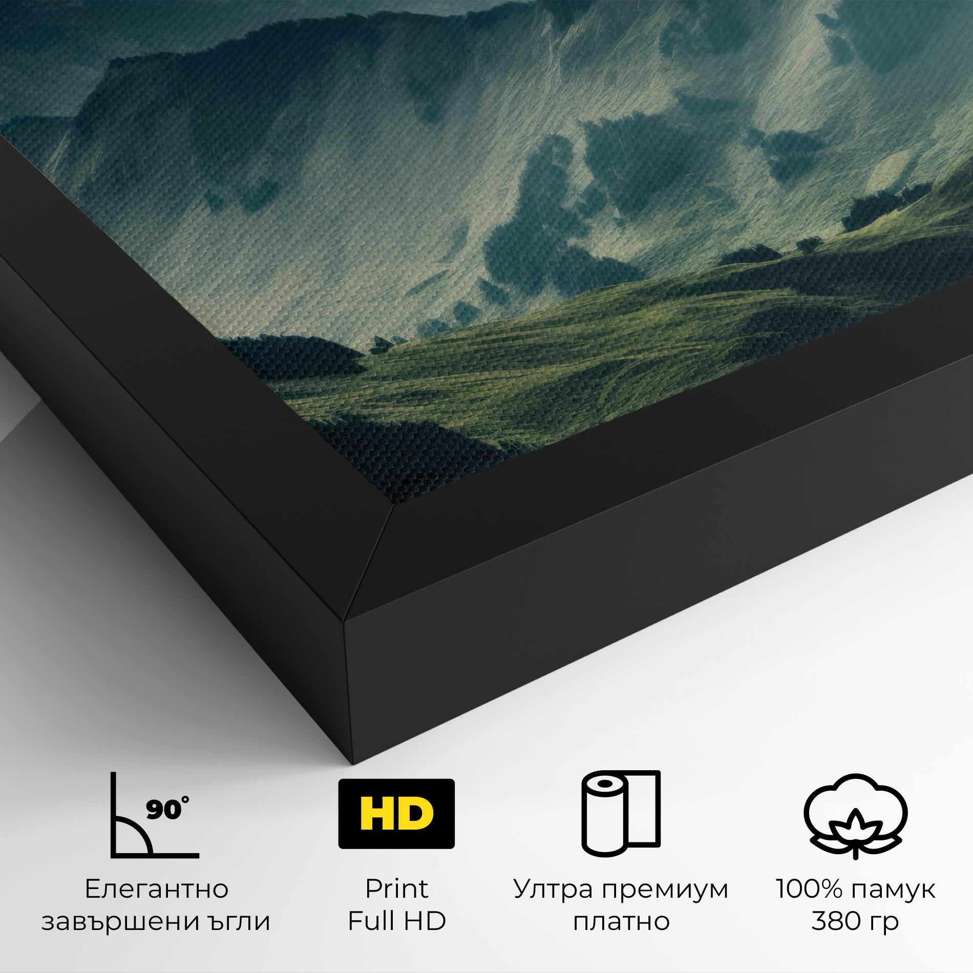 Картина на платно Amazing Foggy Mountain mockup 4