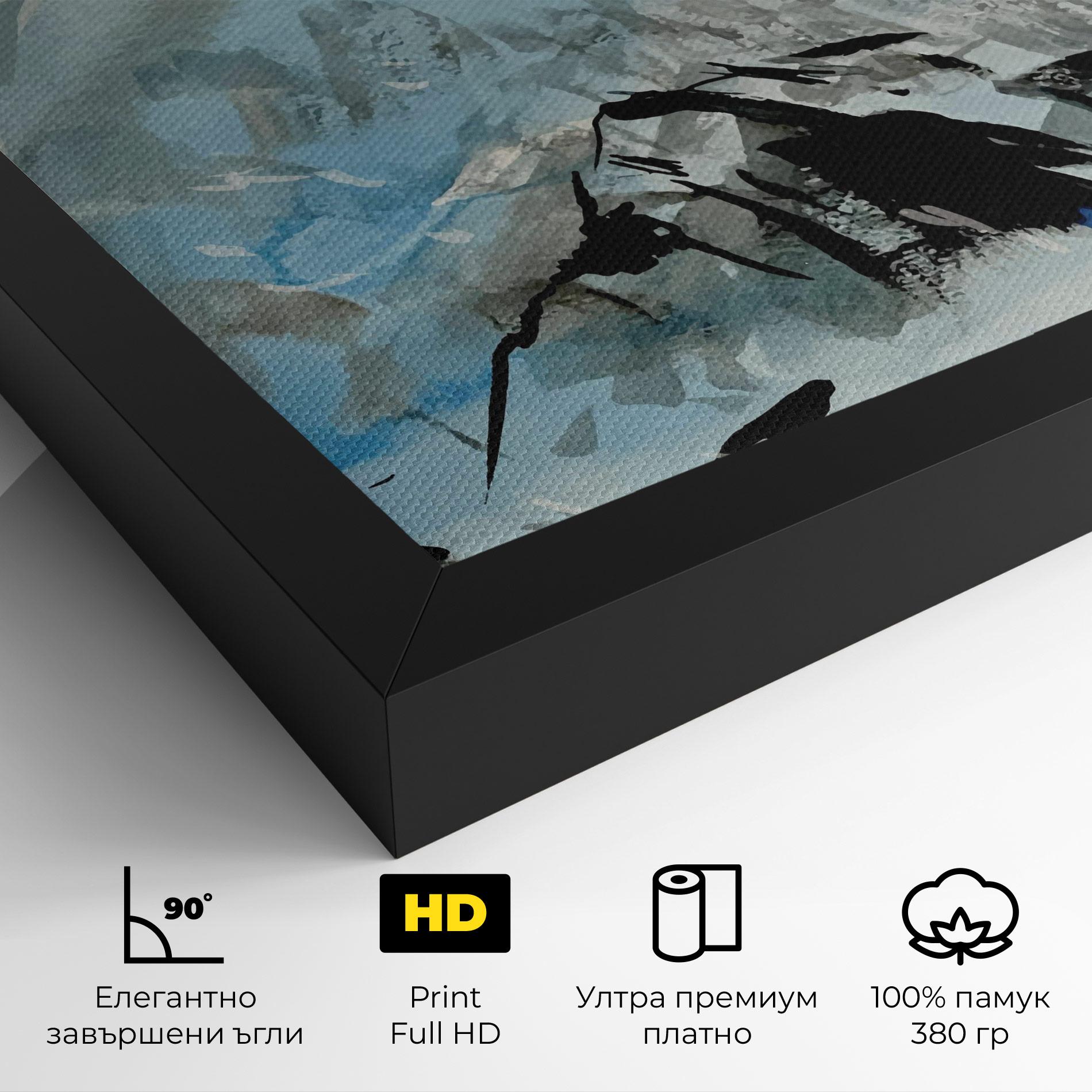 Картина на платно Blue Black Mountain mockup 4