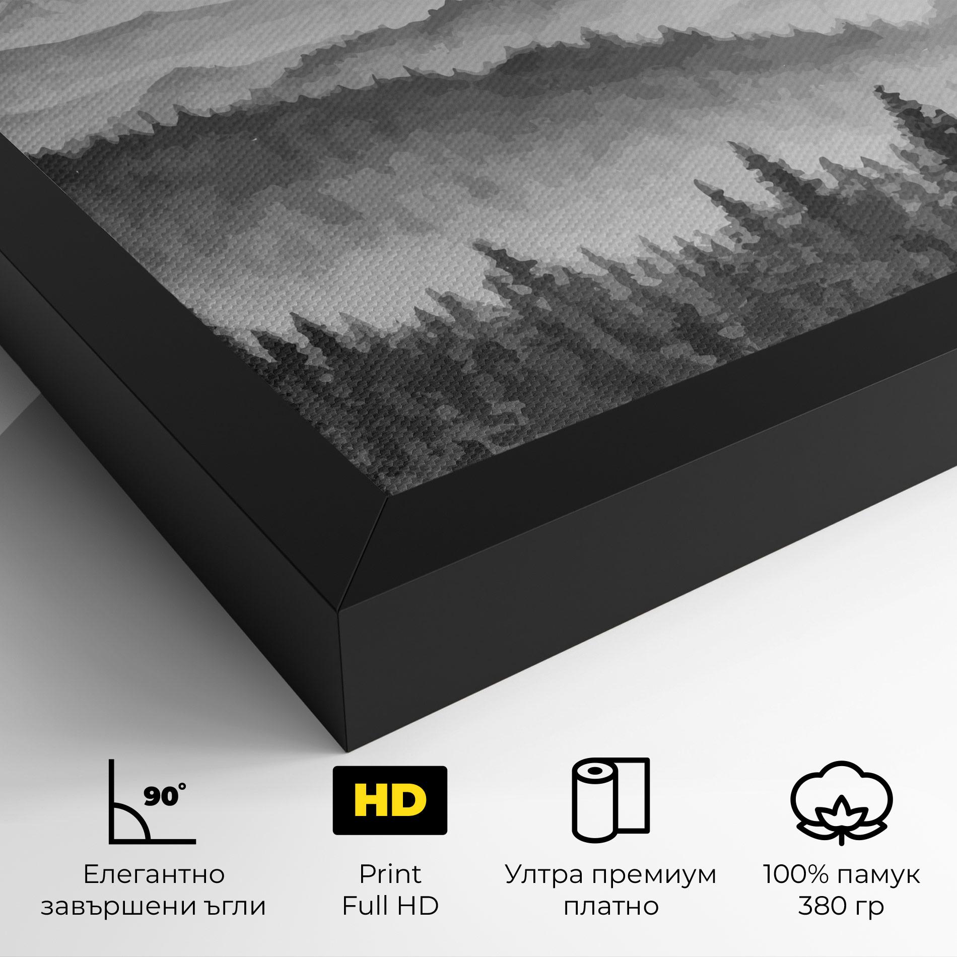 Картина на платно Grey Mountain Drawing mockup 4