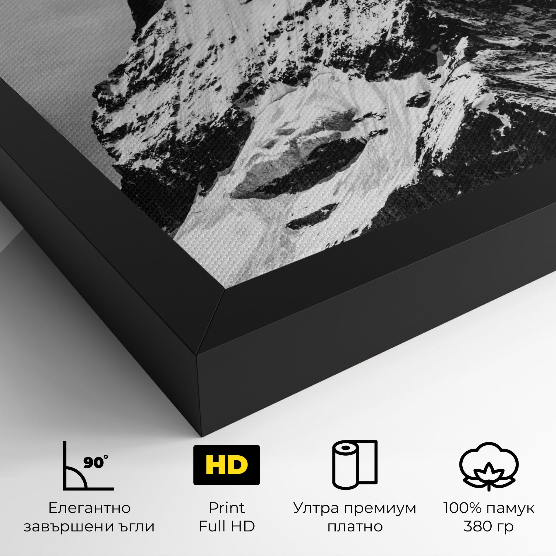 Картина на платно Snowy Black Mountain mockup 4