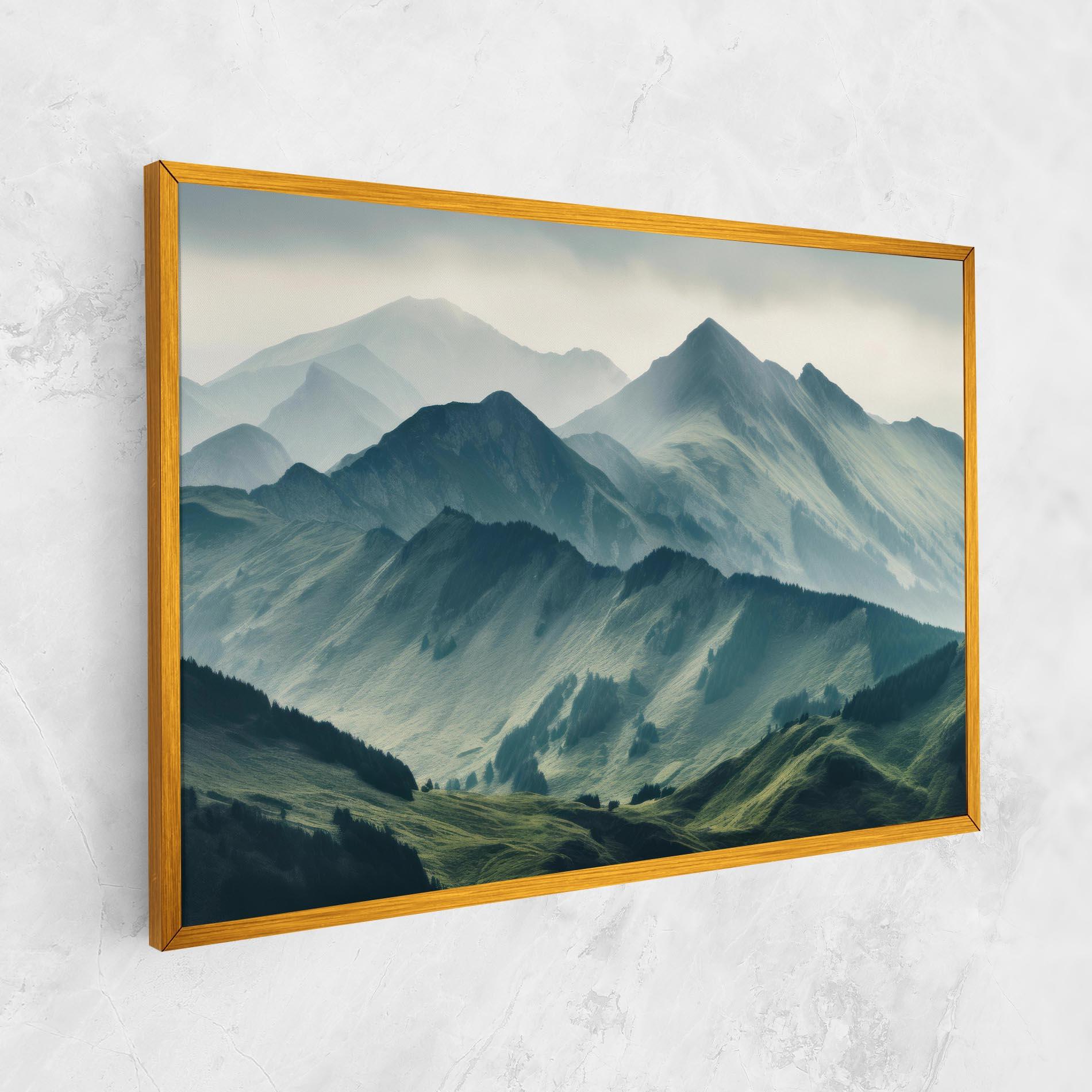 Картина на платно Amazing Foggy Mountain mockup 1