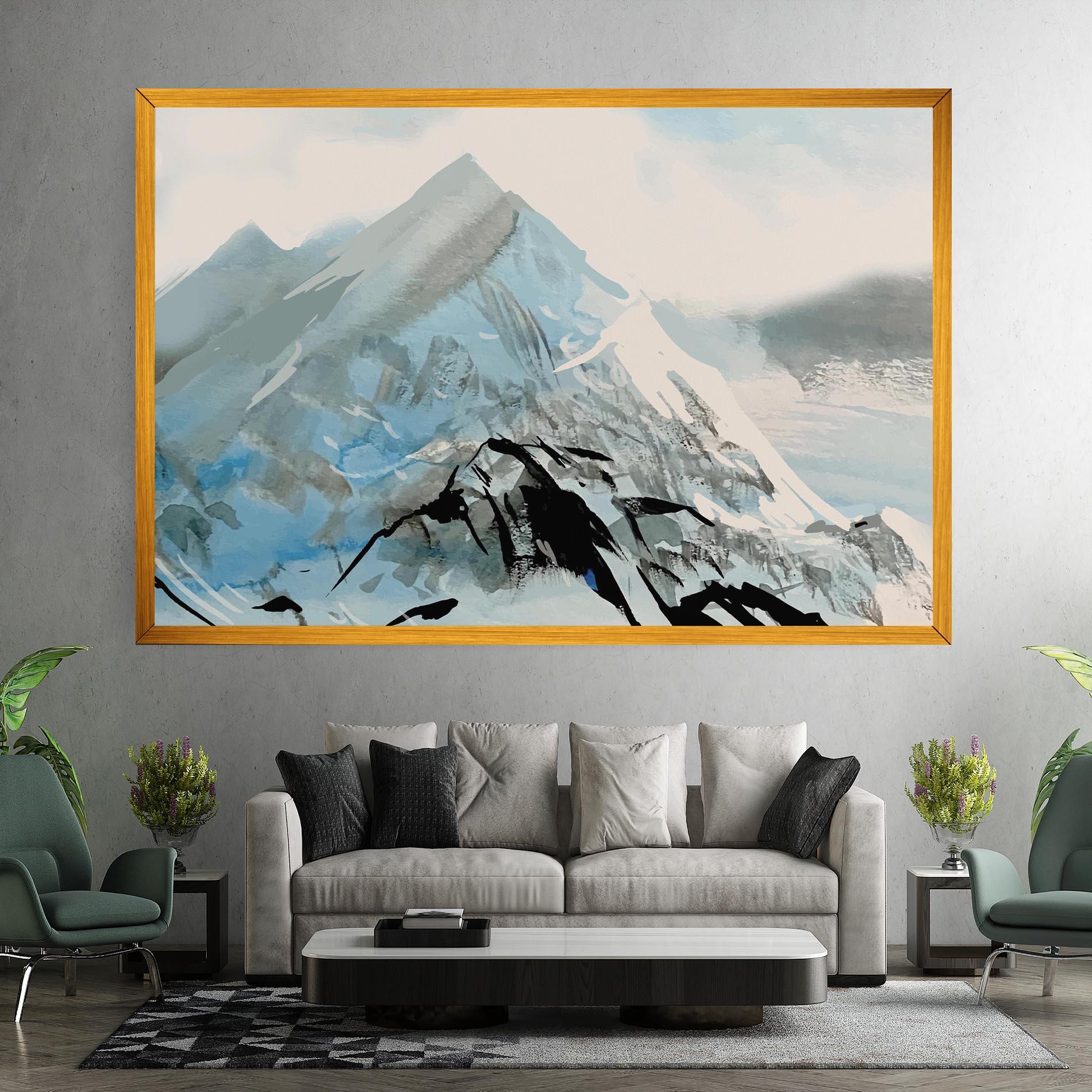 Картина на платно Blue Black Mountain mockup 7