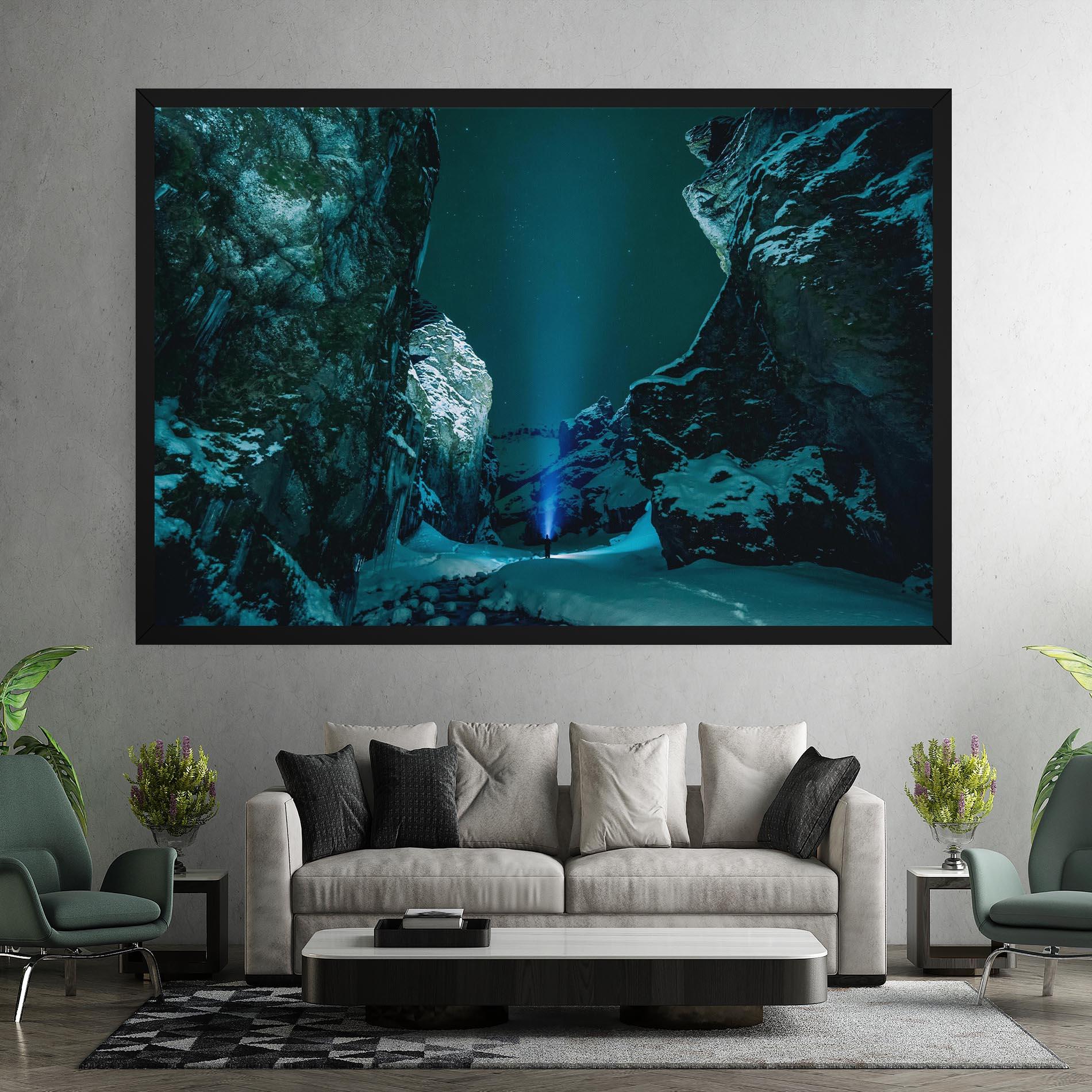 Картина на платно Green Light Mountain mockup 7