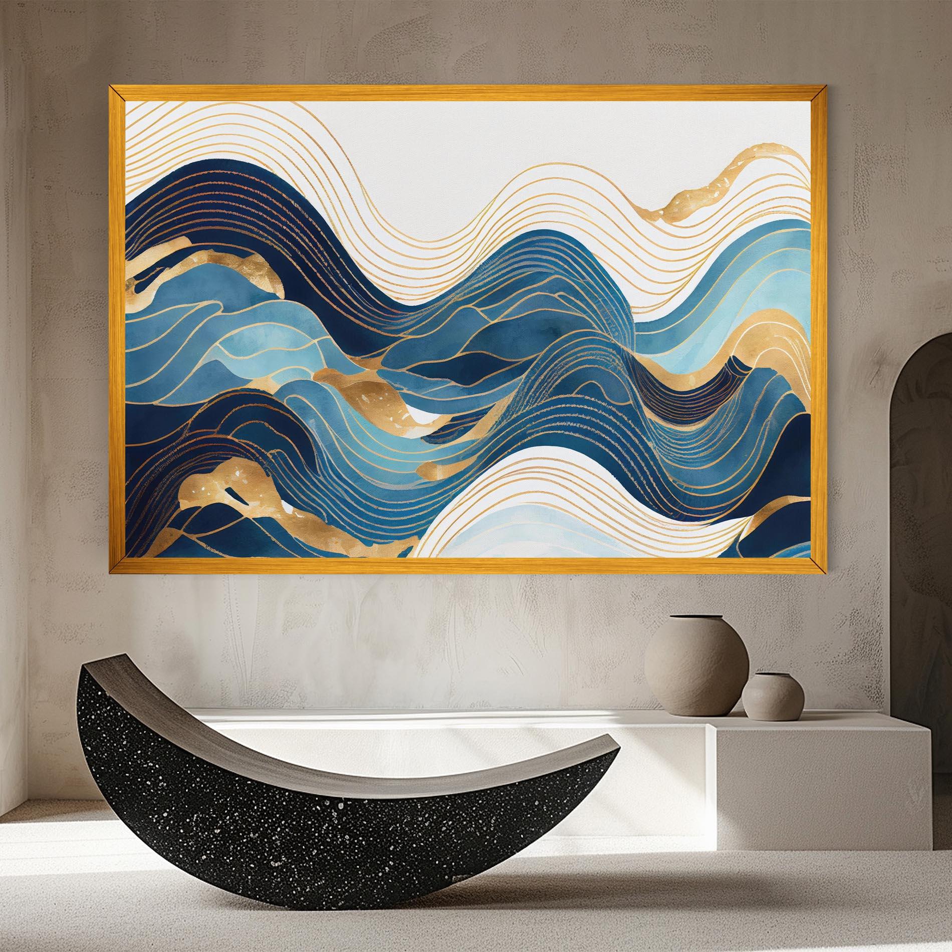 Картина на платно Blue Wave Mountain mockup 8