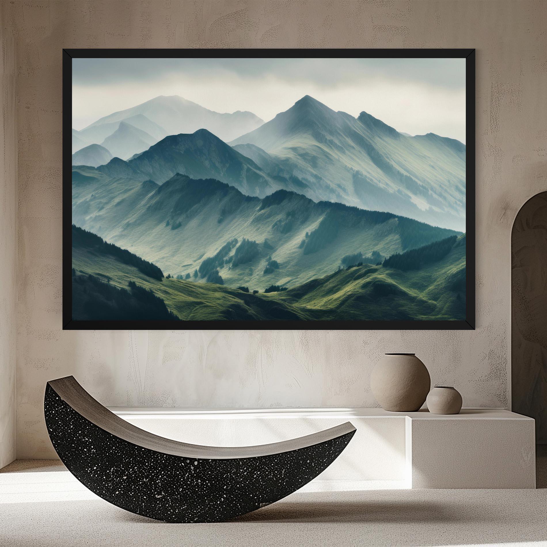 Картина на платно Amazing Foggy Mountain mockup 8