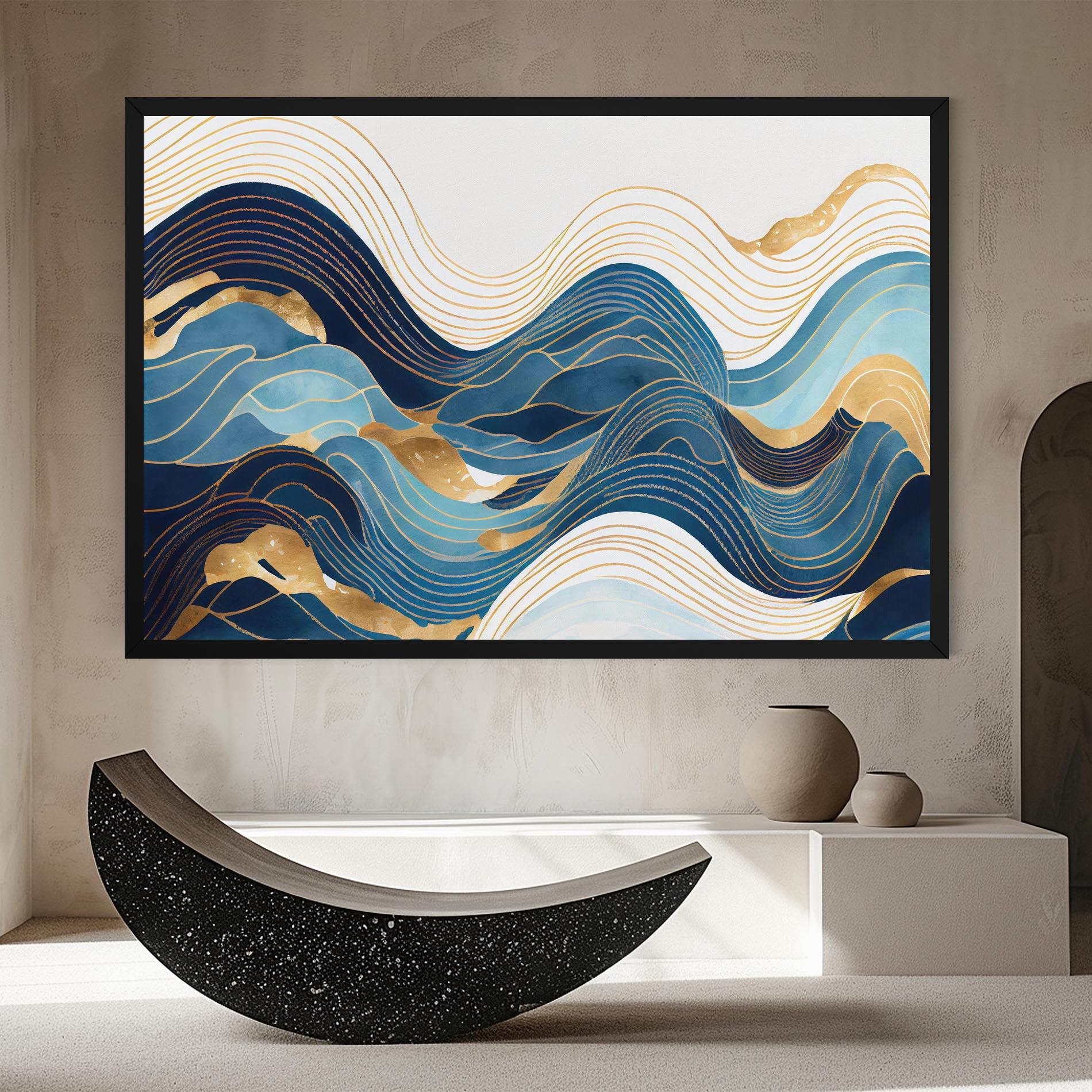 Картина на платно Blue Wave Mountain mockup 8