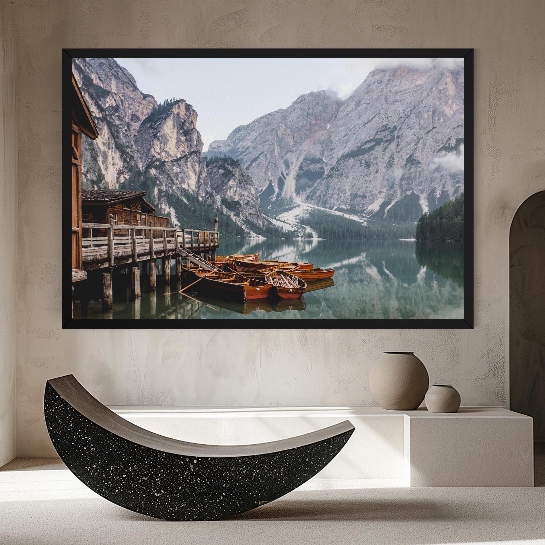 Картина на платно Cabin Lake mockup 8