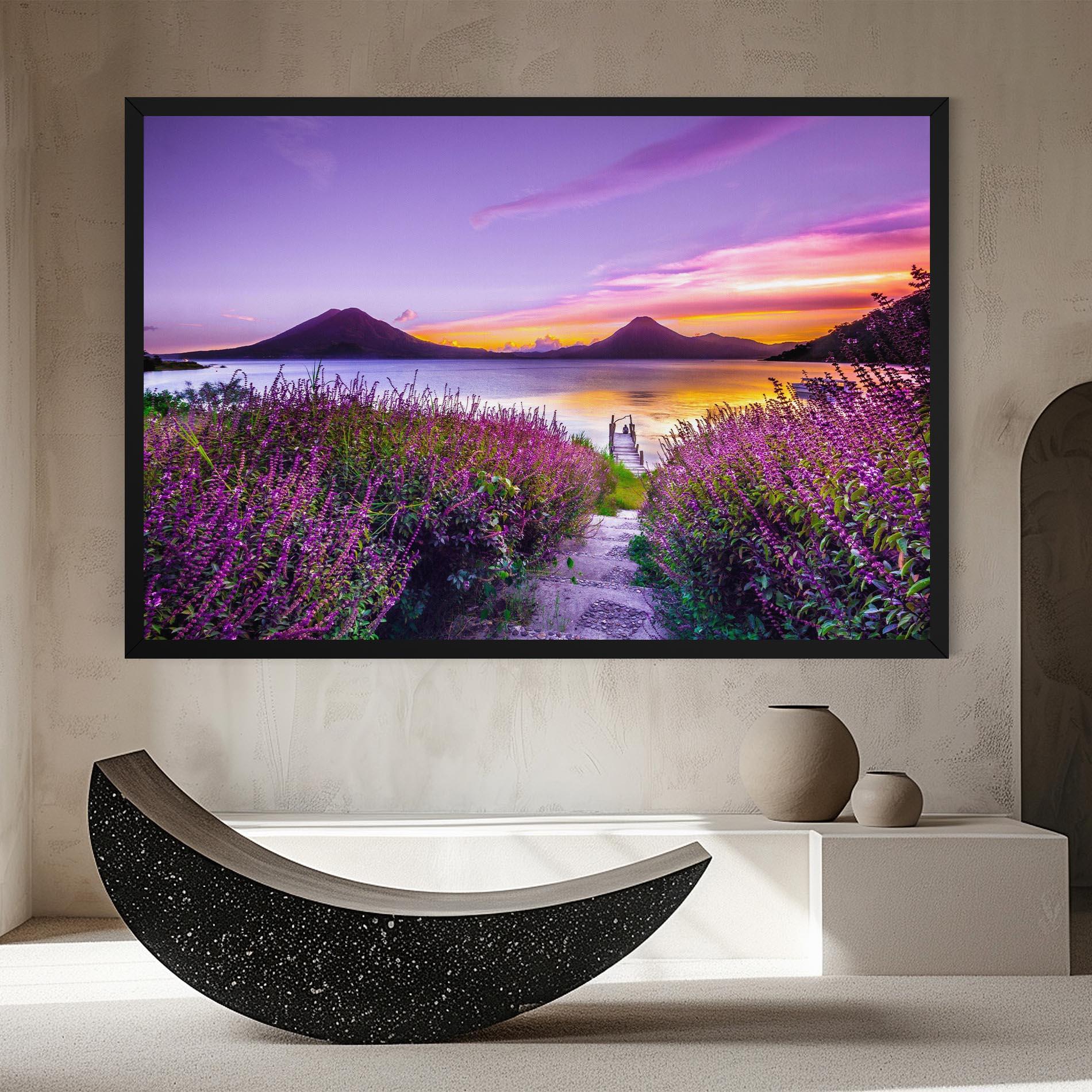 Картина на платно Purple Lake mockup 8