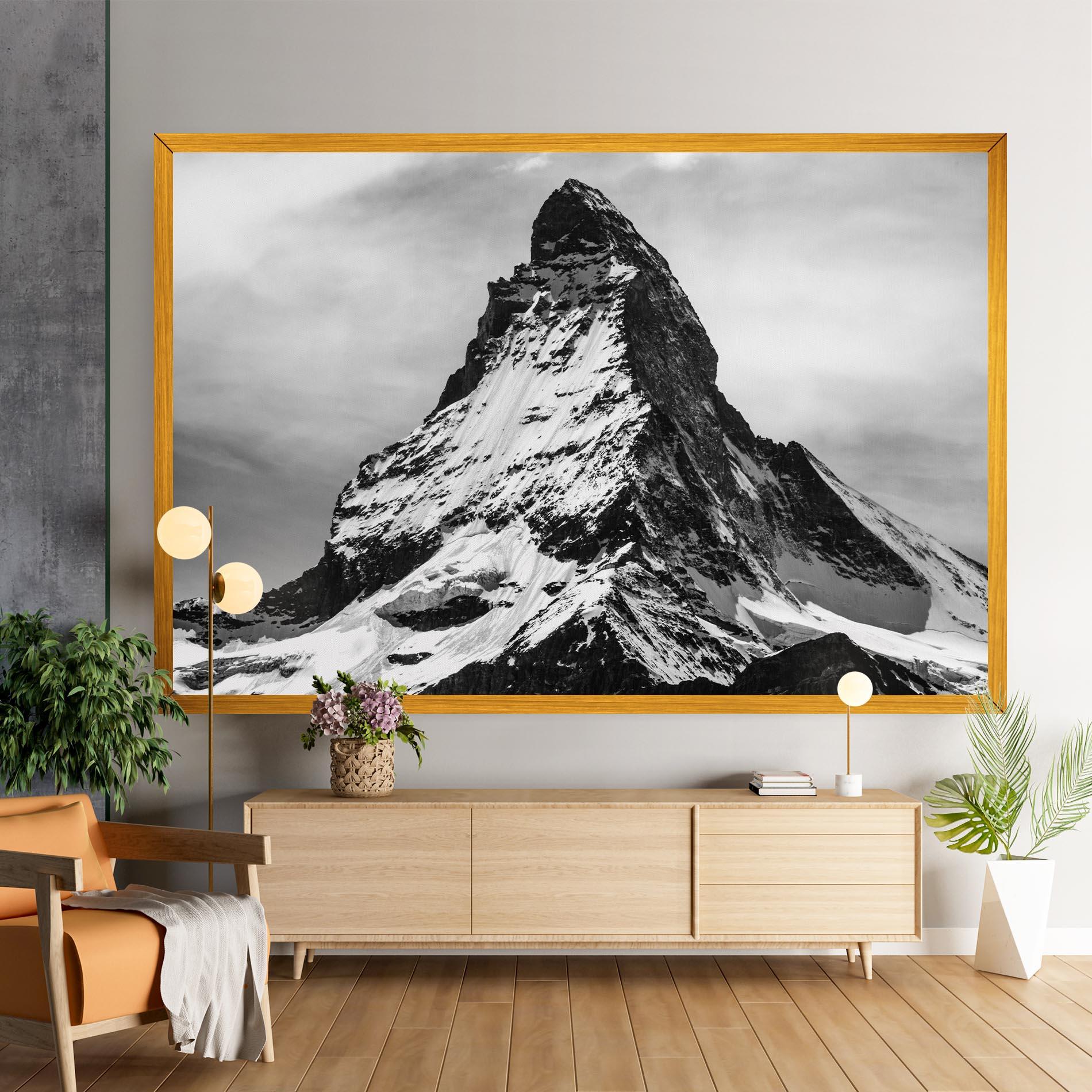 Картина на платно Snowy Black Mountain mockup 9
