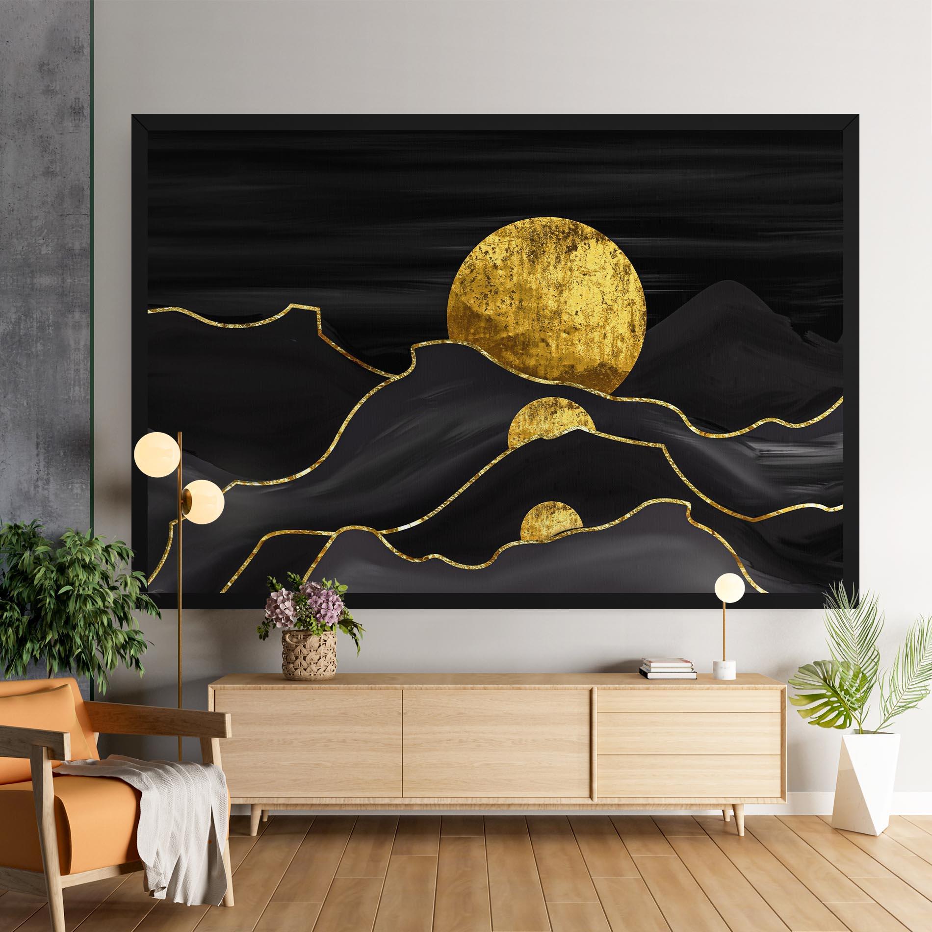 Картина на платно Black Moutains mockup 9