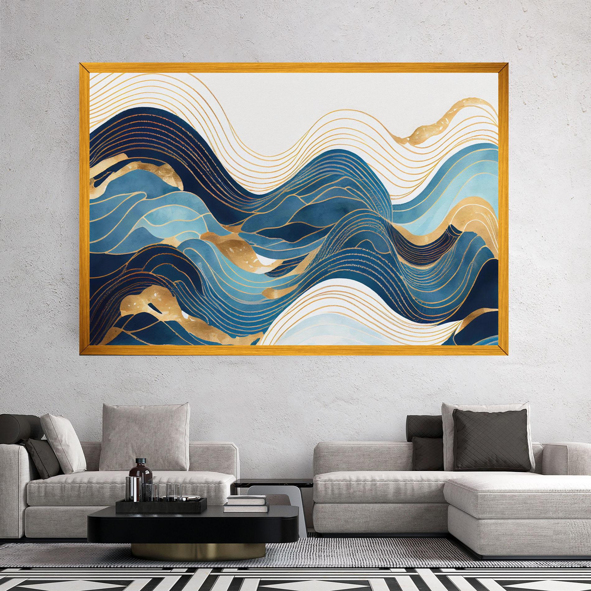 Картина на платно Blue Wave Mountain mockup 2