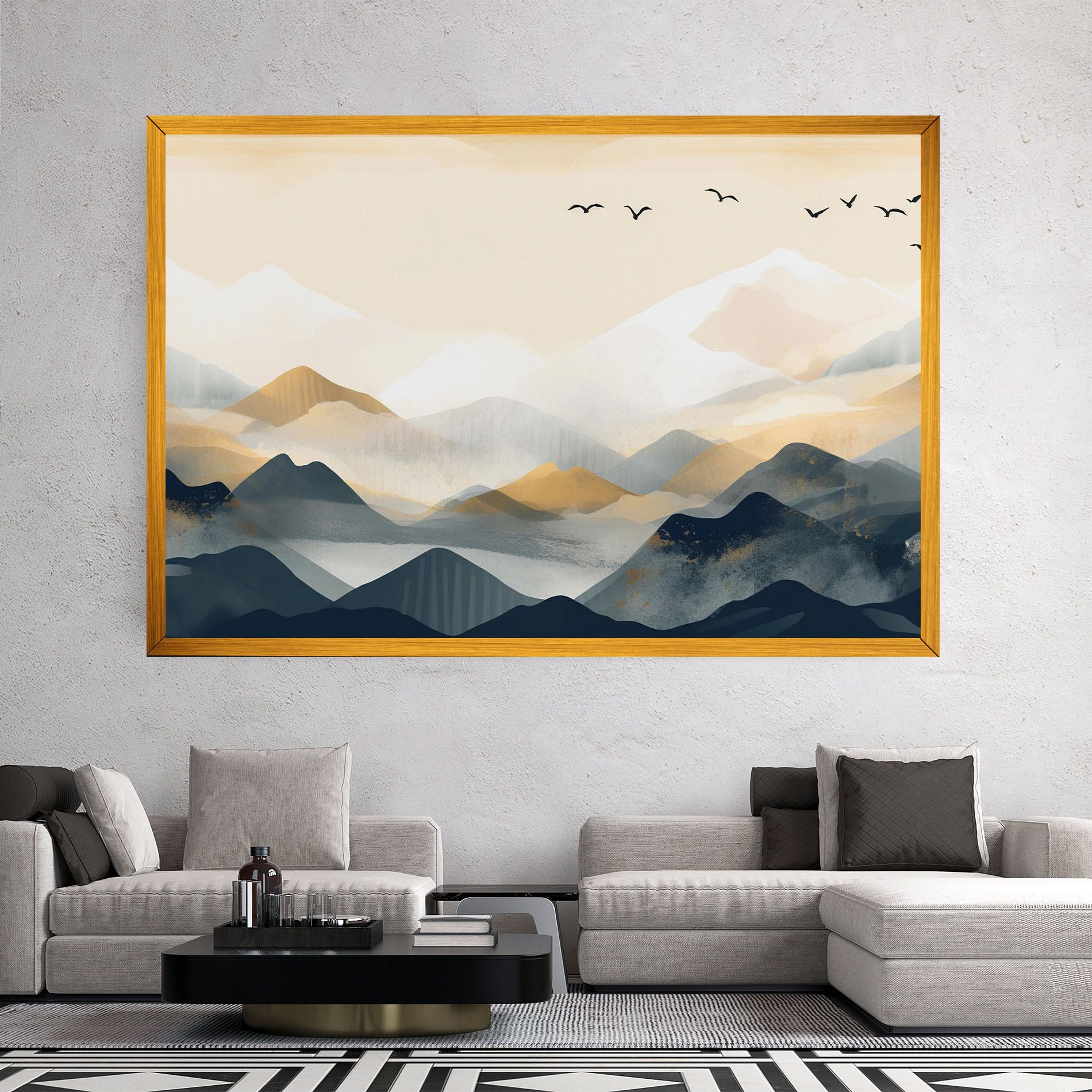 Gold Foggy Blue mockup 2