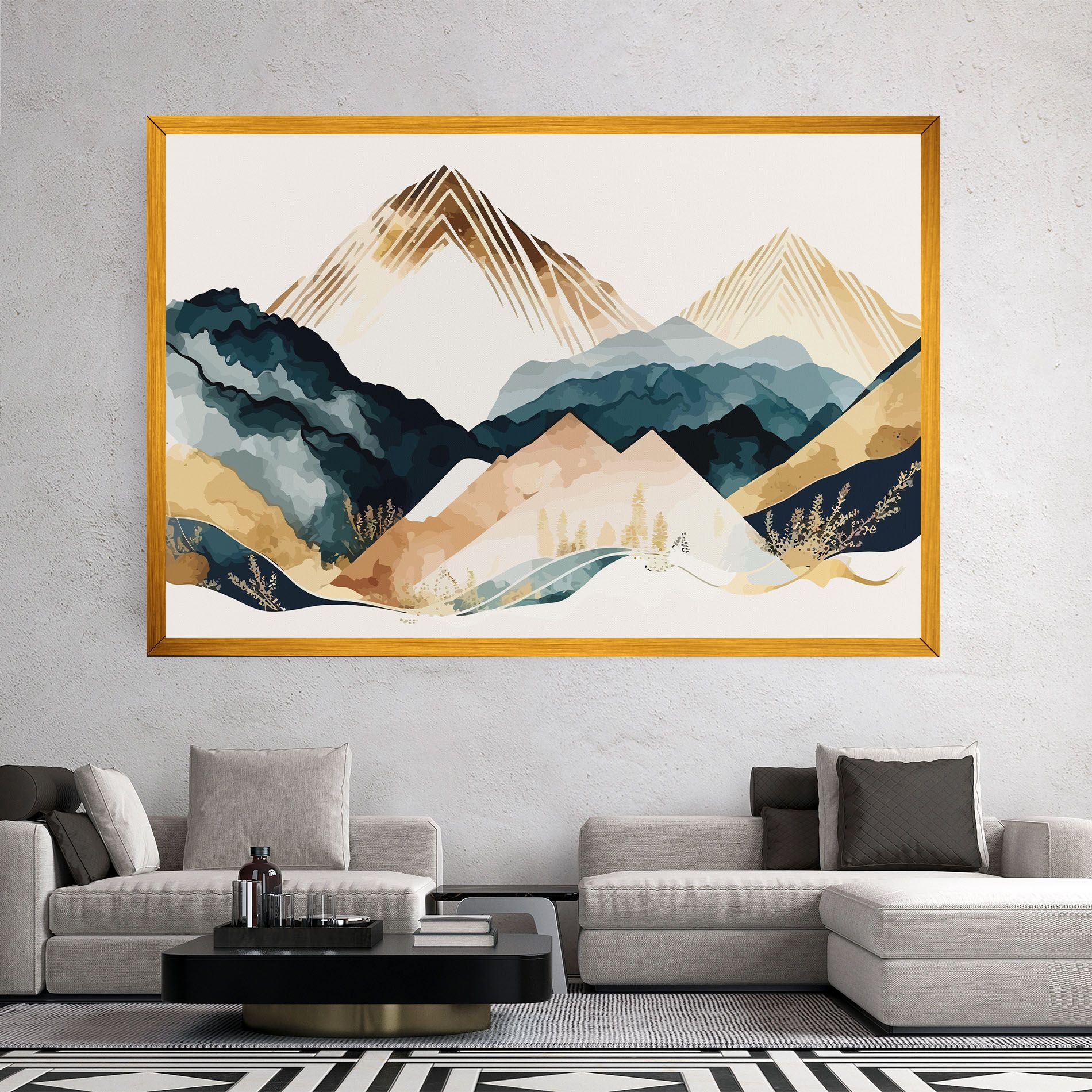 Gold Green Mountain mockup 2