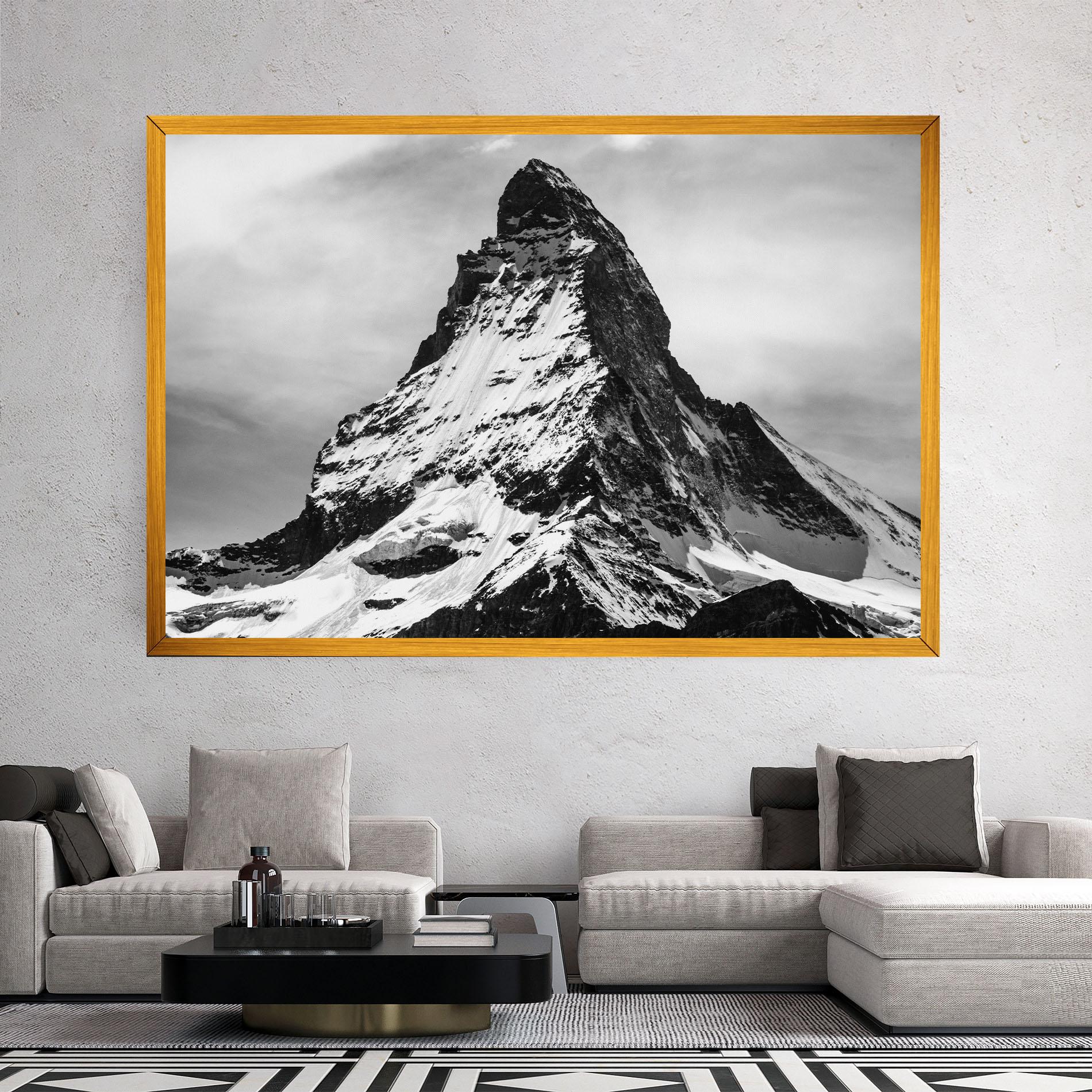 Картина на платно Snowy Black Mountain mockup 2