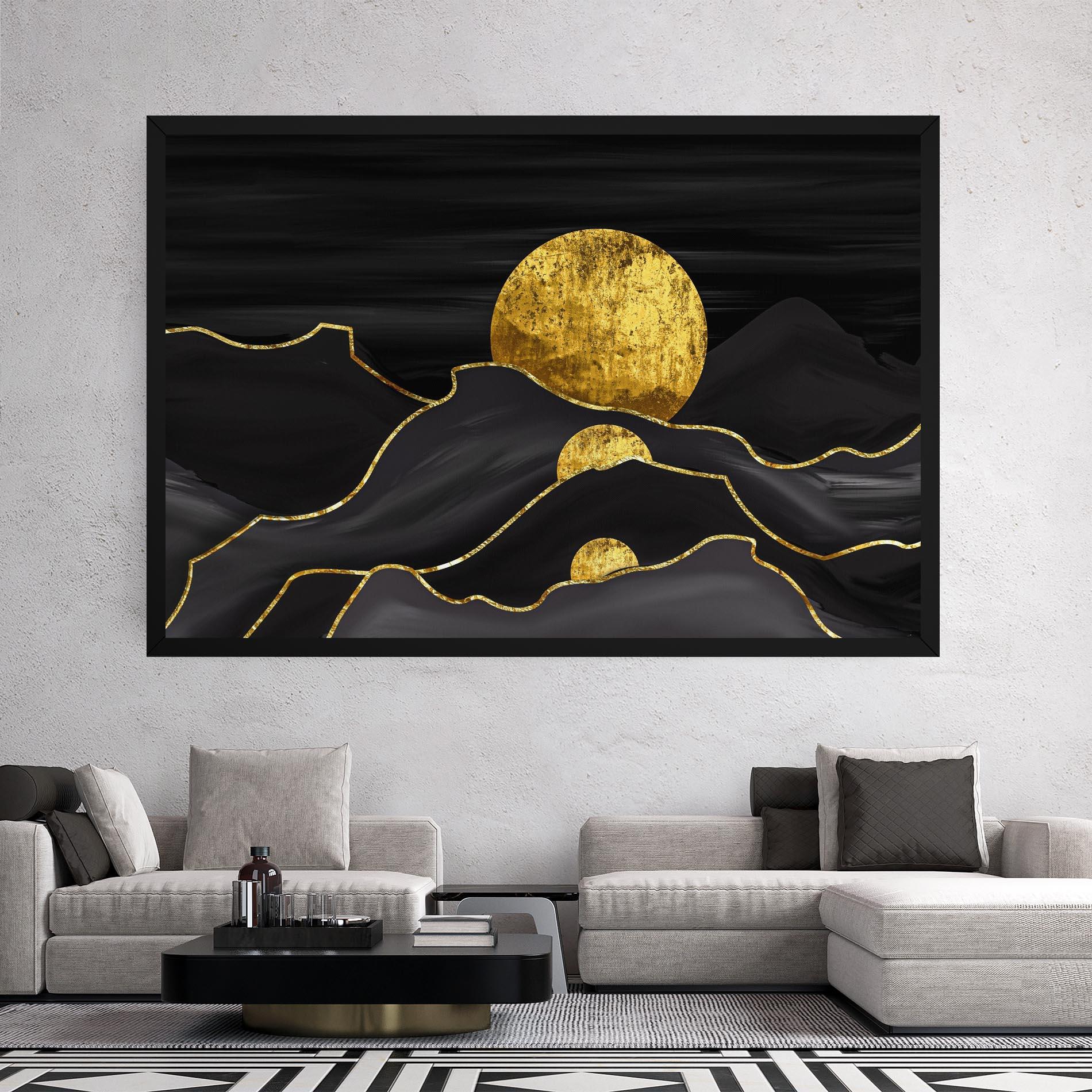 Картина на платно Black Moutains mockup 2