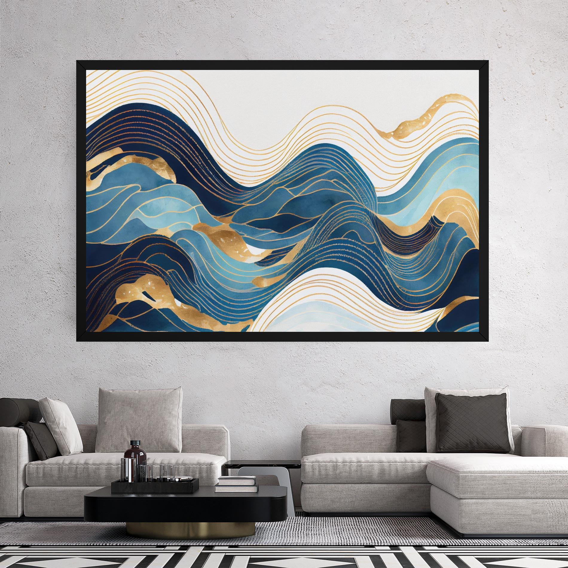 Картина на платно Blue Wave Mountain mockup 2