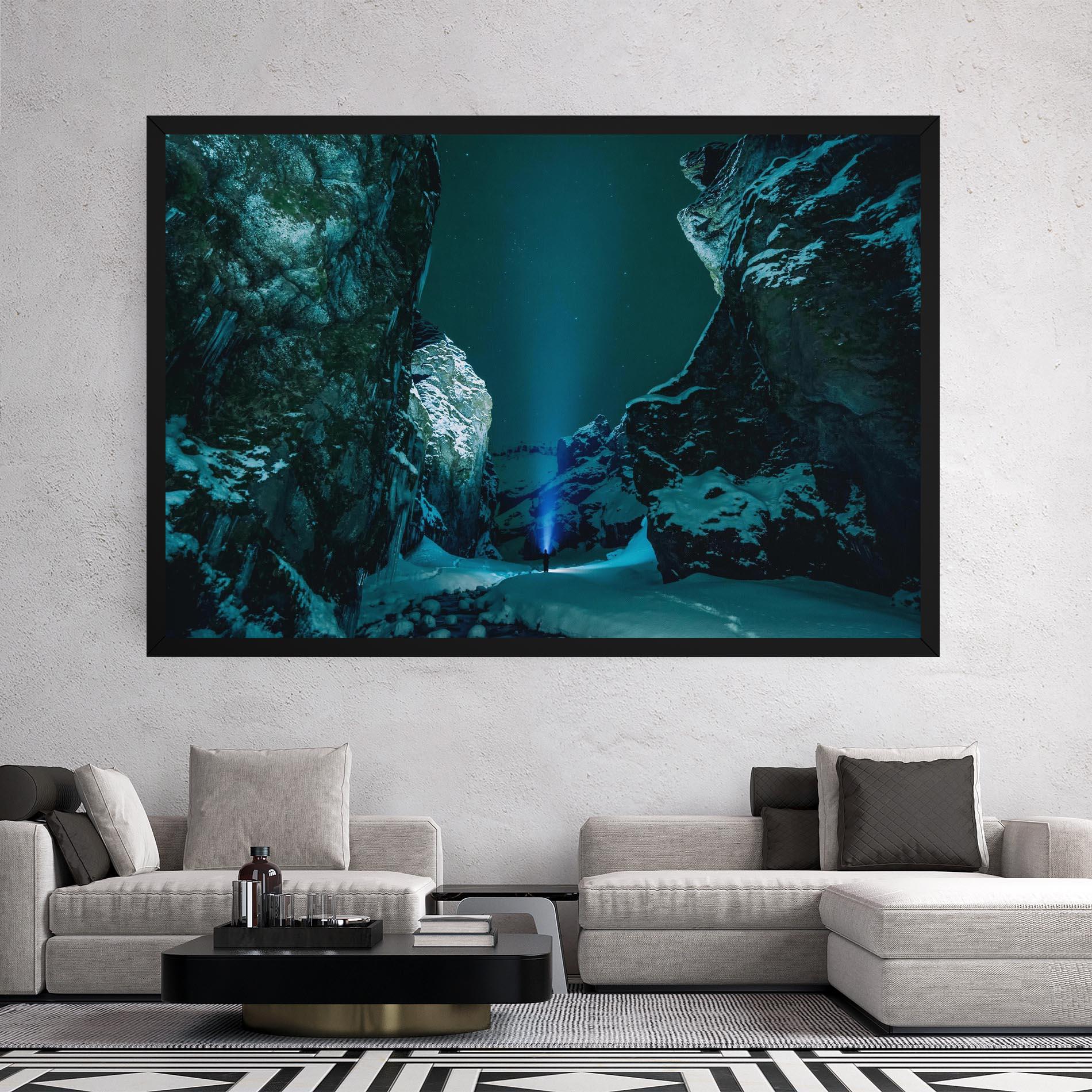 Картина на платно Green Light Mountain mockup 2