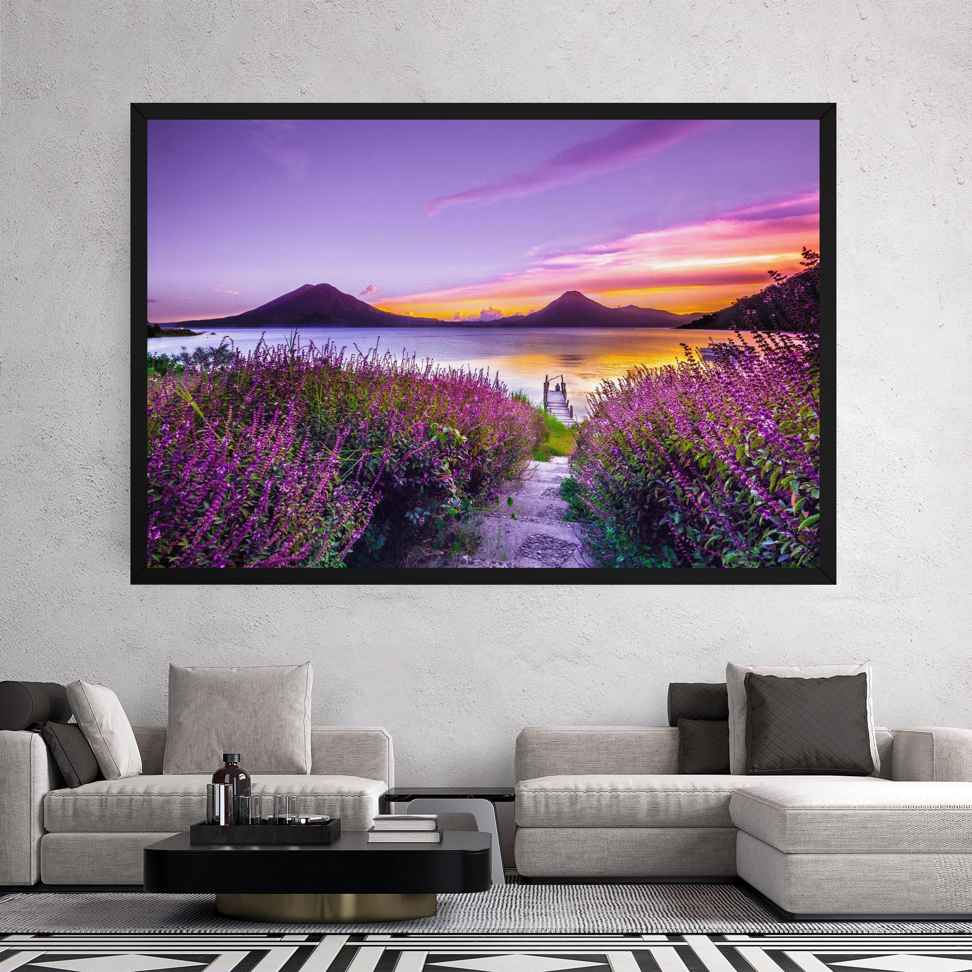 Картина на платно Purple Lake mockup 2