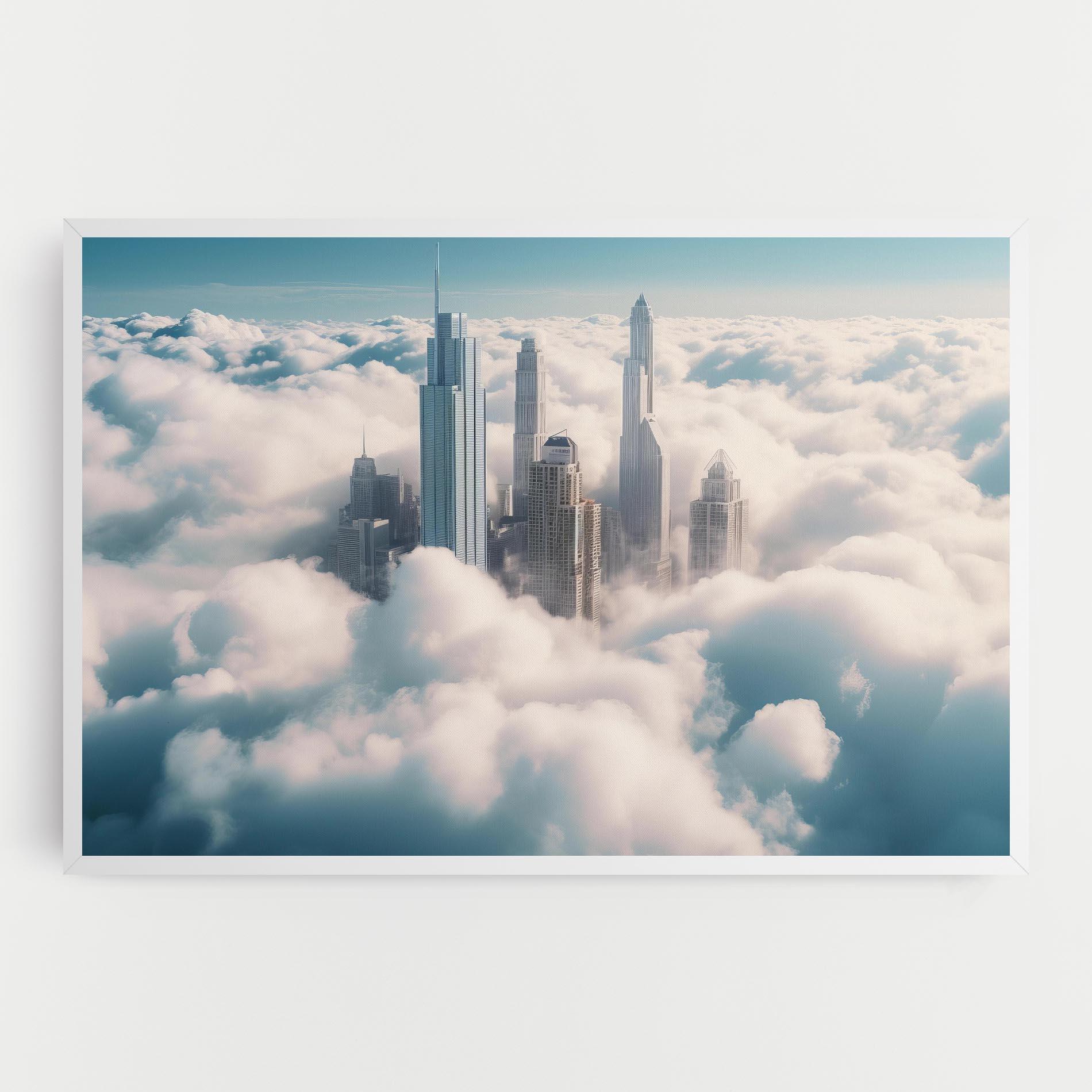 Картина на платно City Above Clouds mockup 0