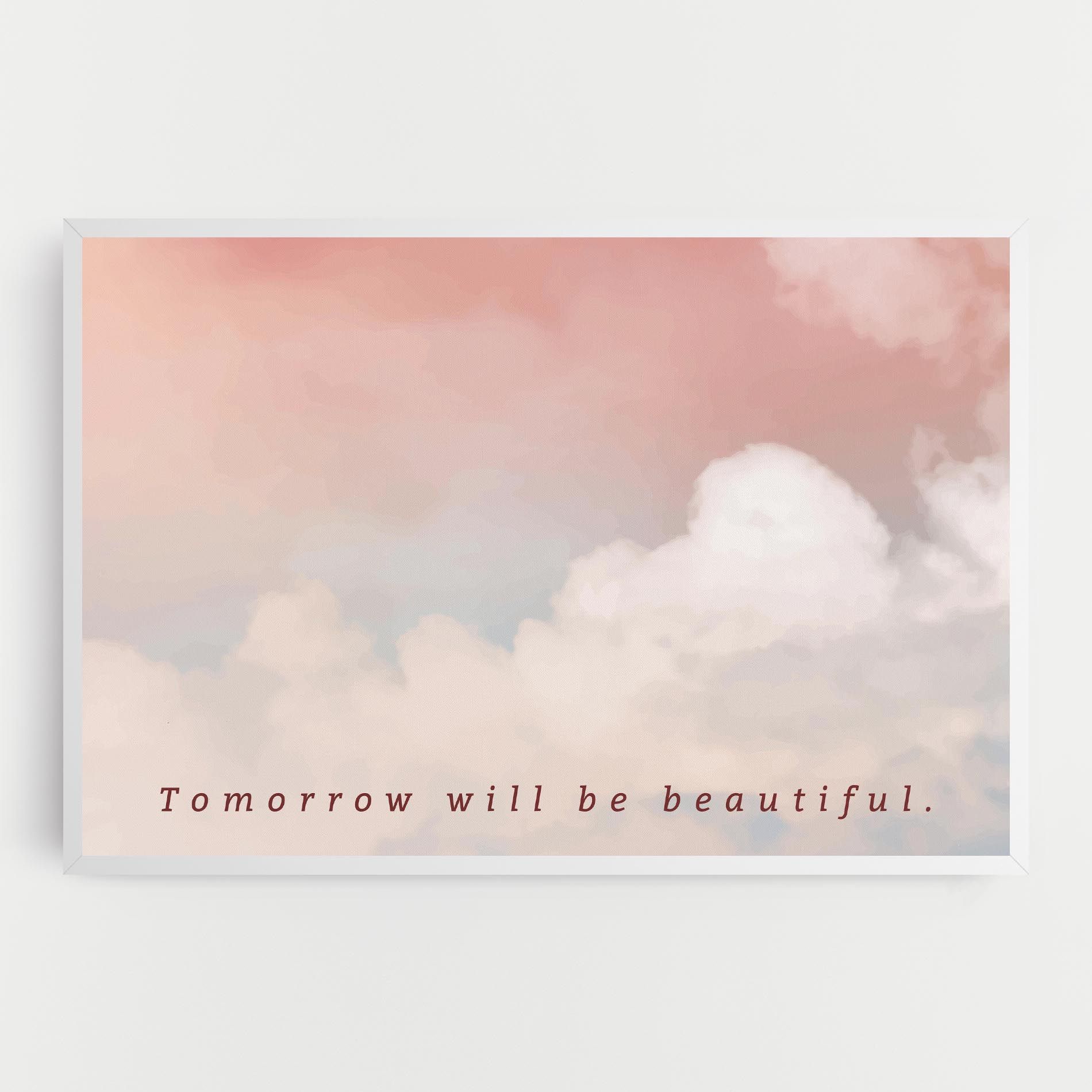 Clouds Text Pink Blue mockup 0