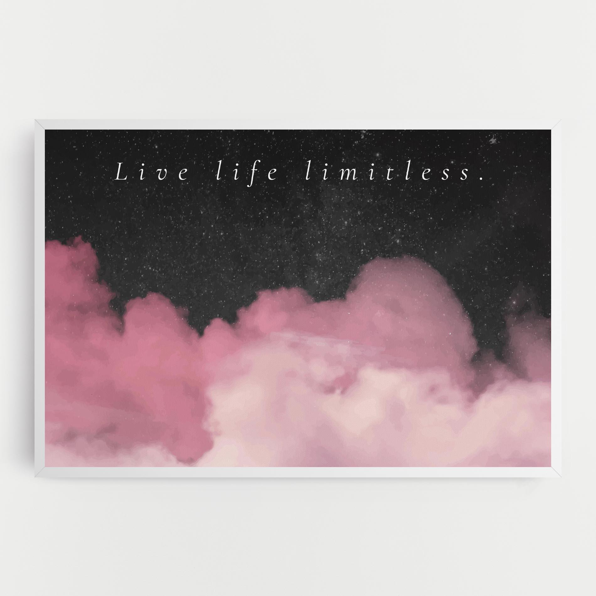 Картина на платно Clouds Text Pink mockup 0