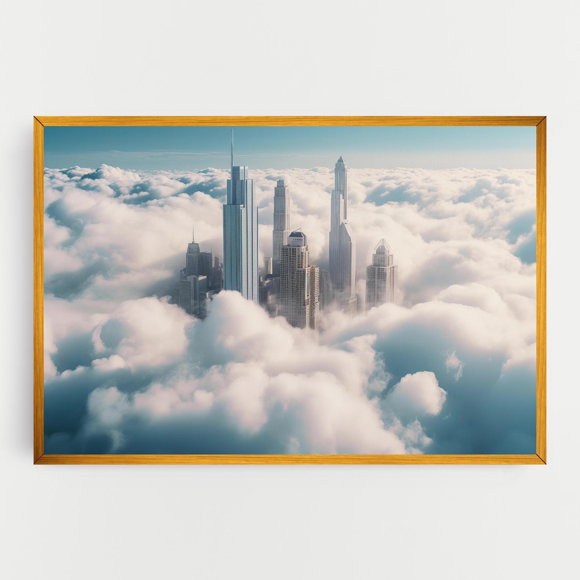 Картина на платно City Above Clouds mockup 0