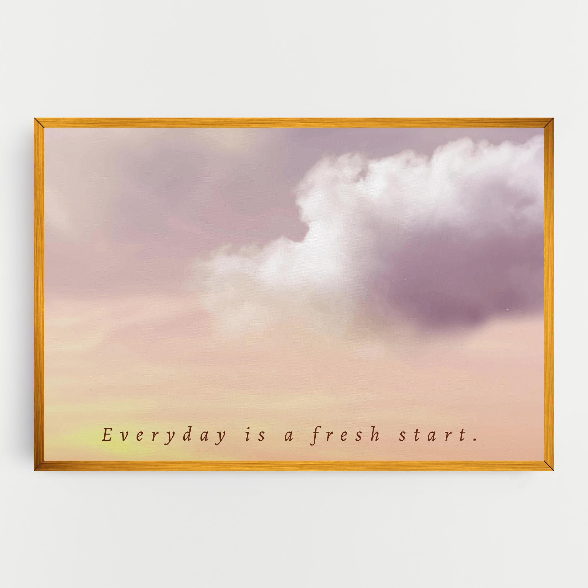 Картина на платно Clouds Text Cream mockup 0