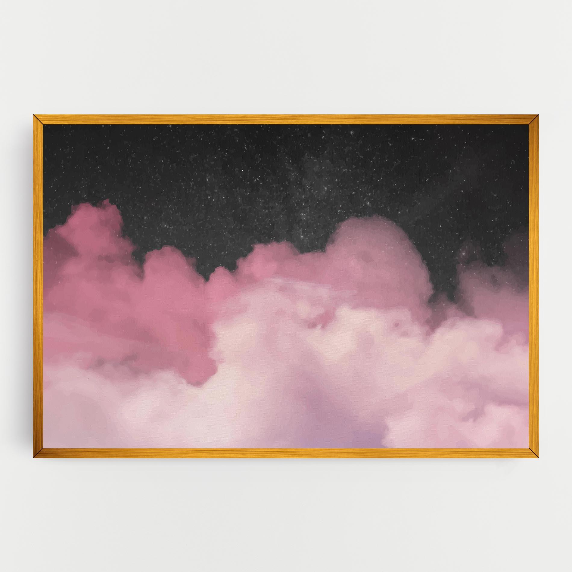 Картина на платно Clouds Watercolor Purple mockup 0