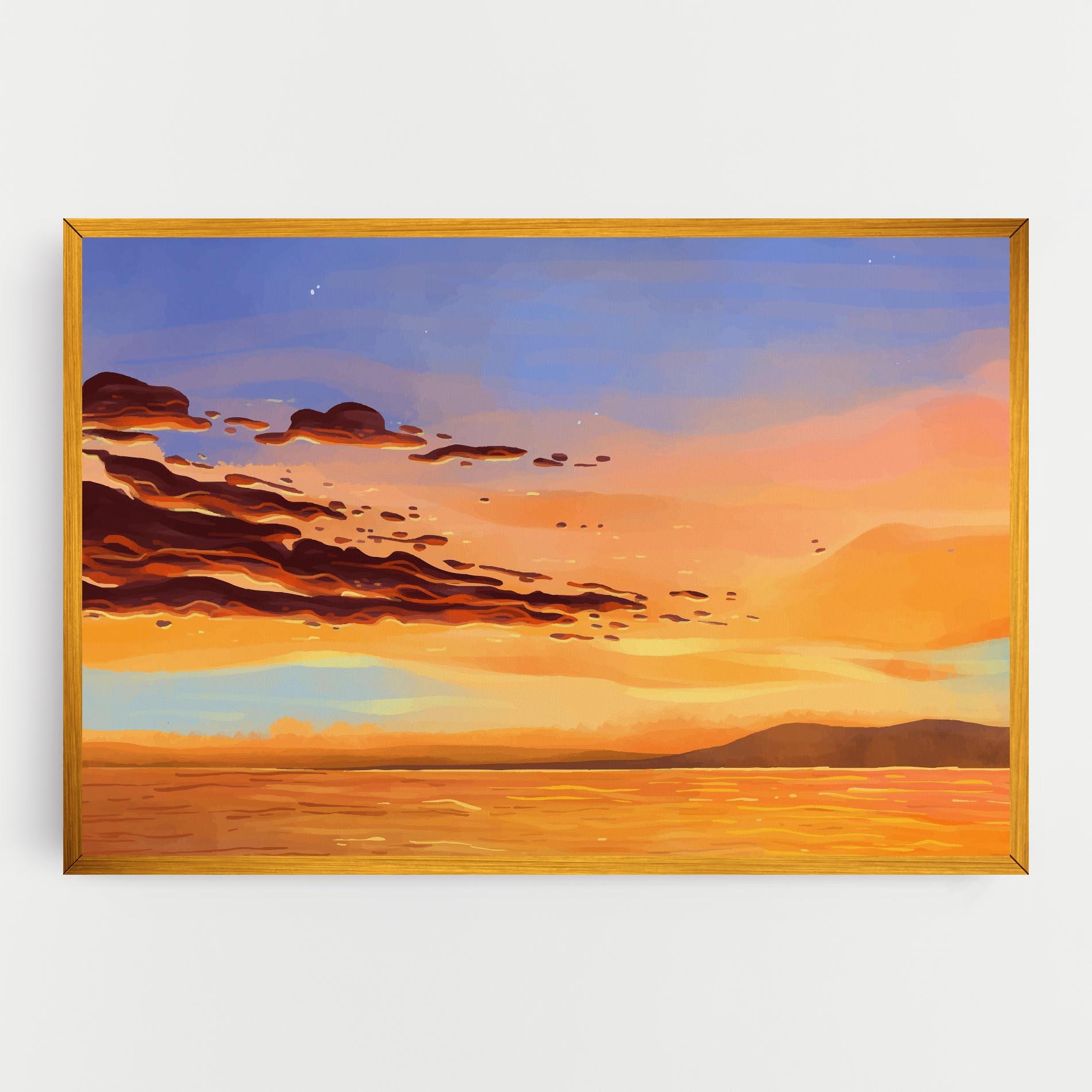 Картина на платно Dark Cloud Sunset mockup 0