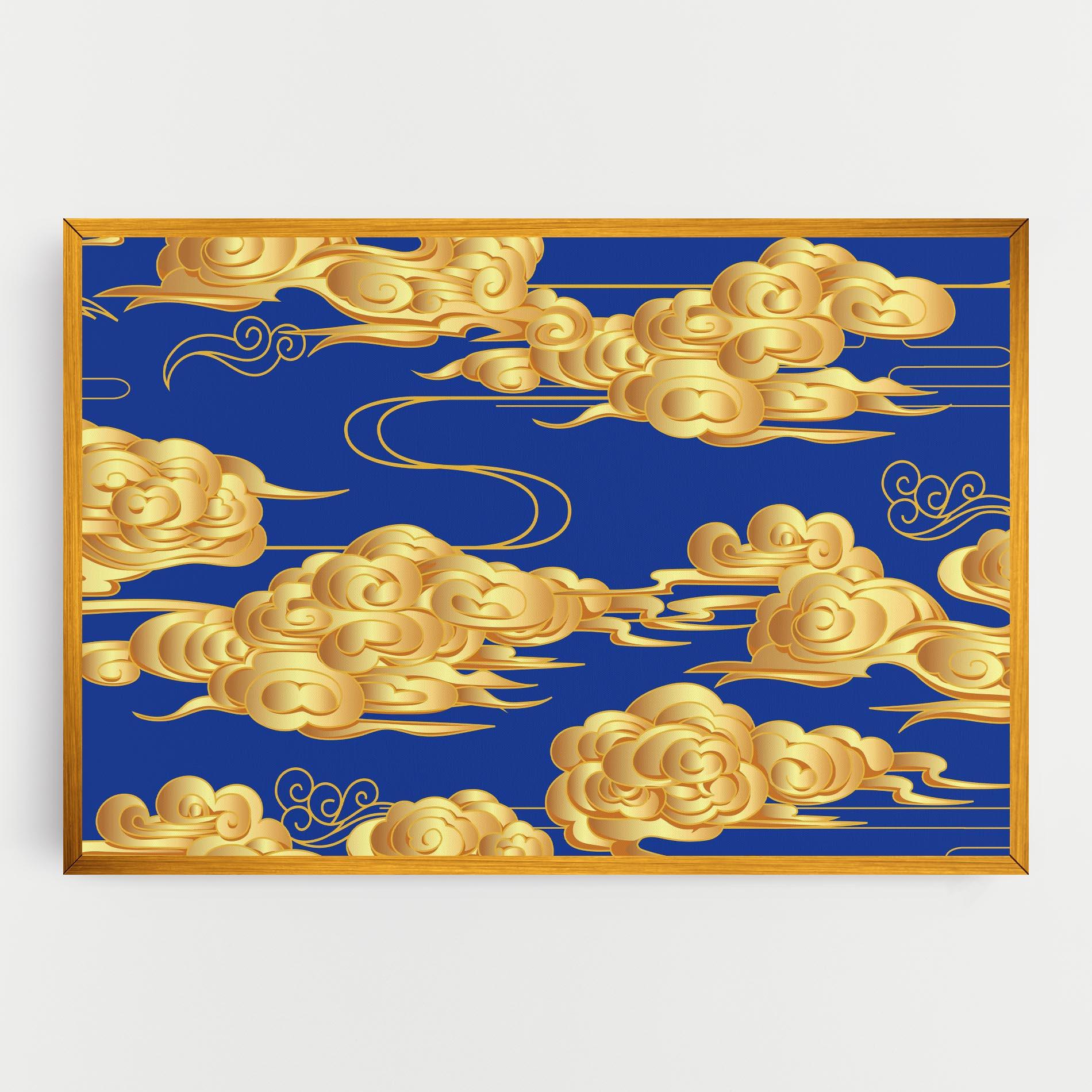 Картина на платно Gold Clouds mockup 0