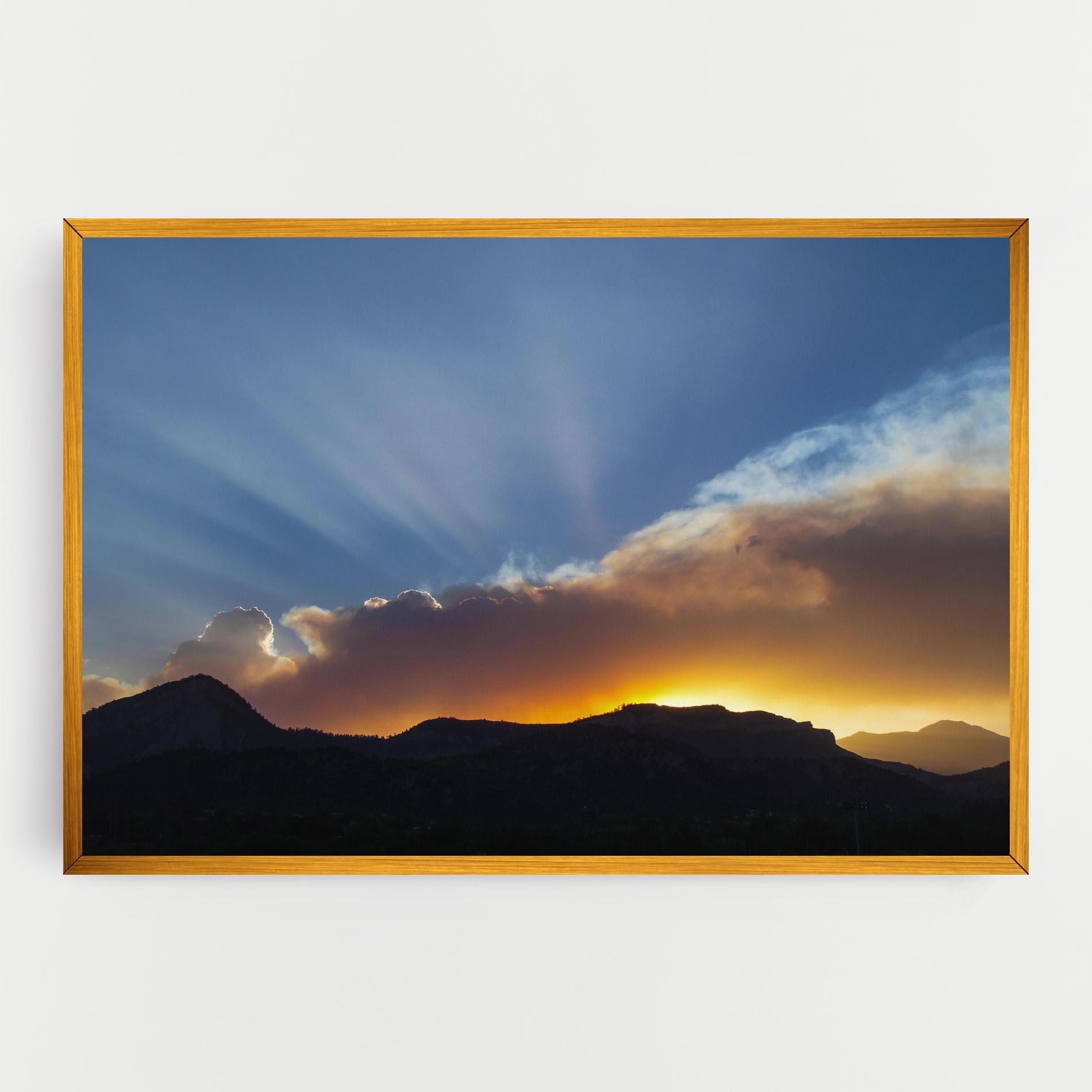Картина на платно Mountain Silhouette Sunrise mockup 0