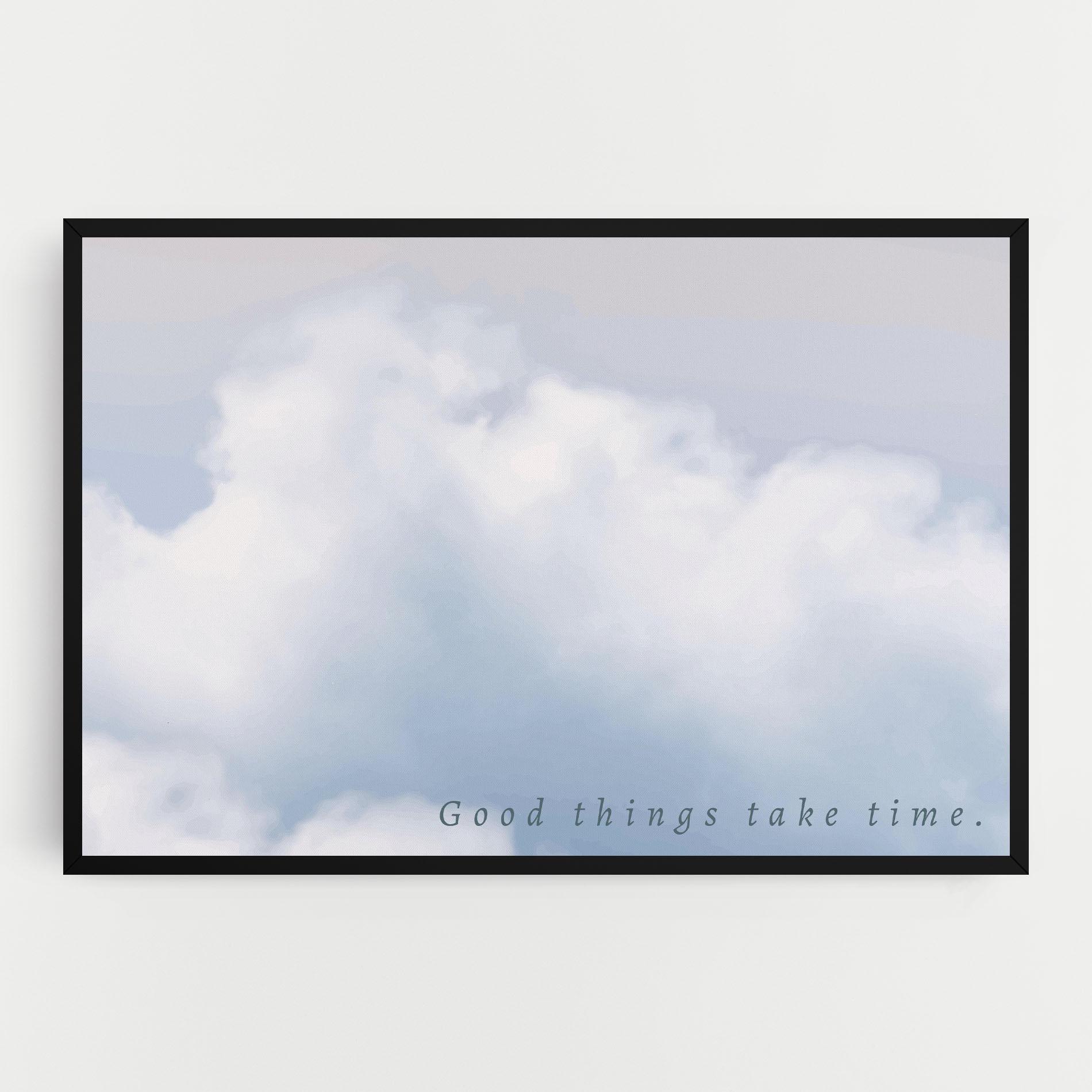 Картина на платно Clouds Text White mockup 0