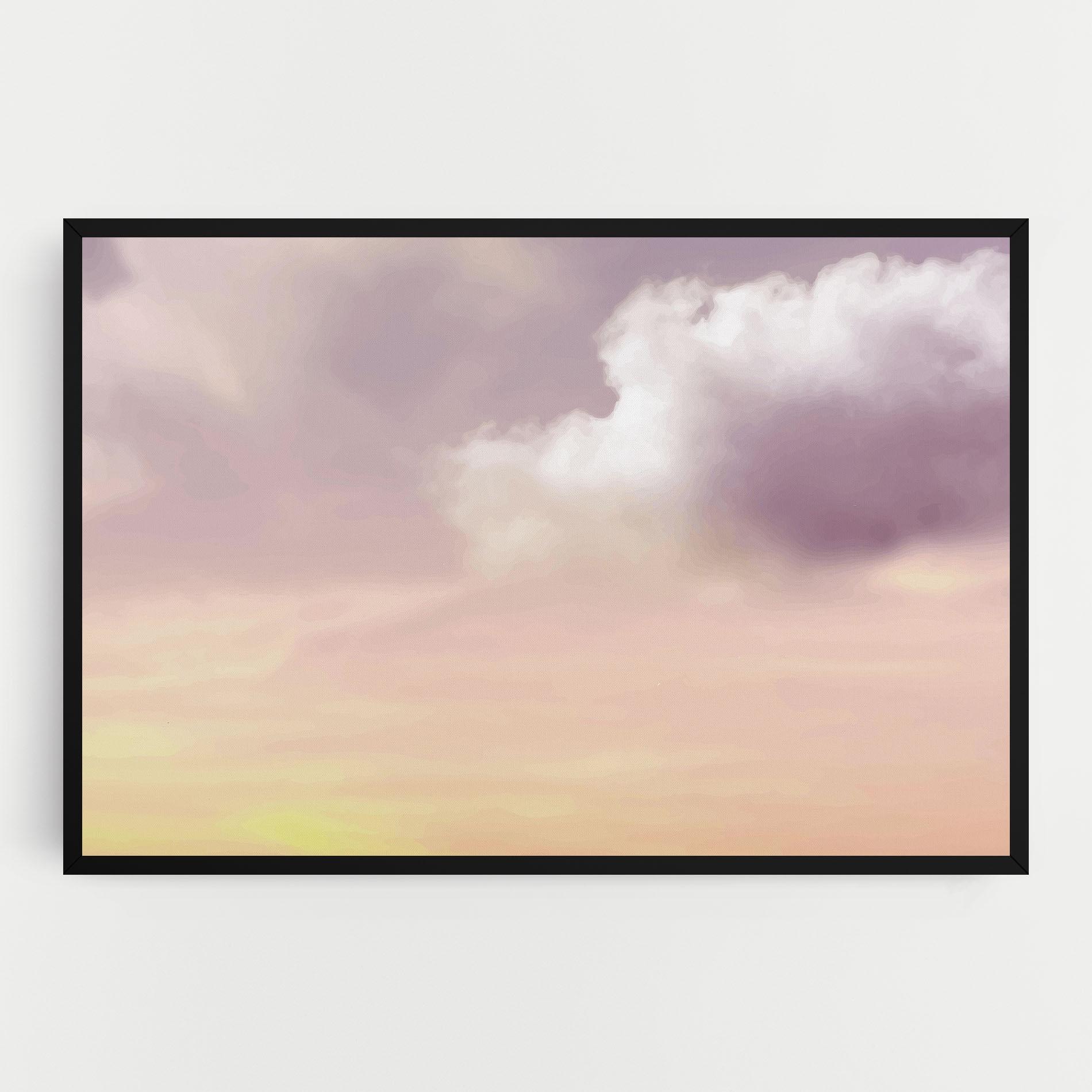 Картина на платно Clouds Watercolor Cream mockup 0