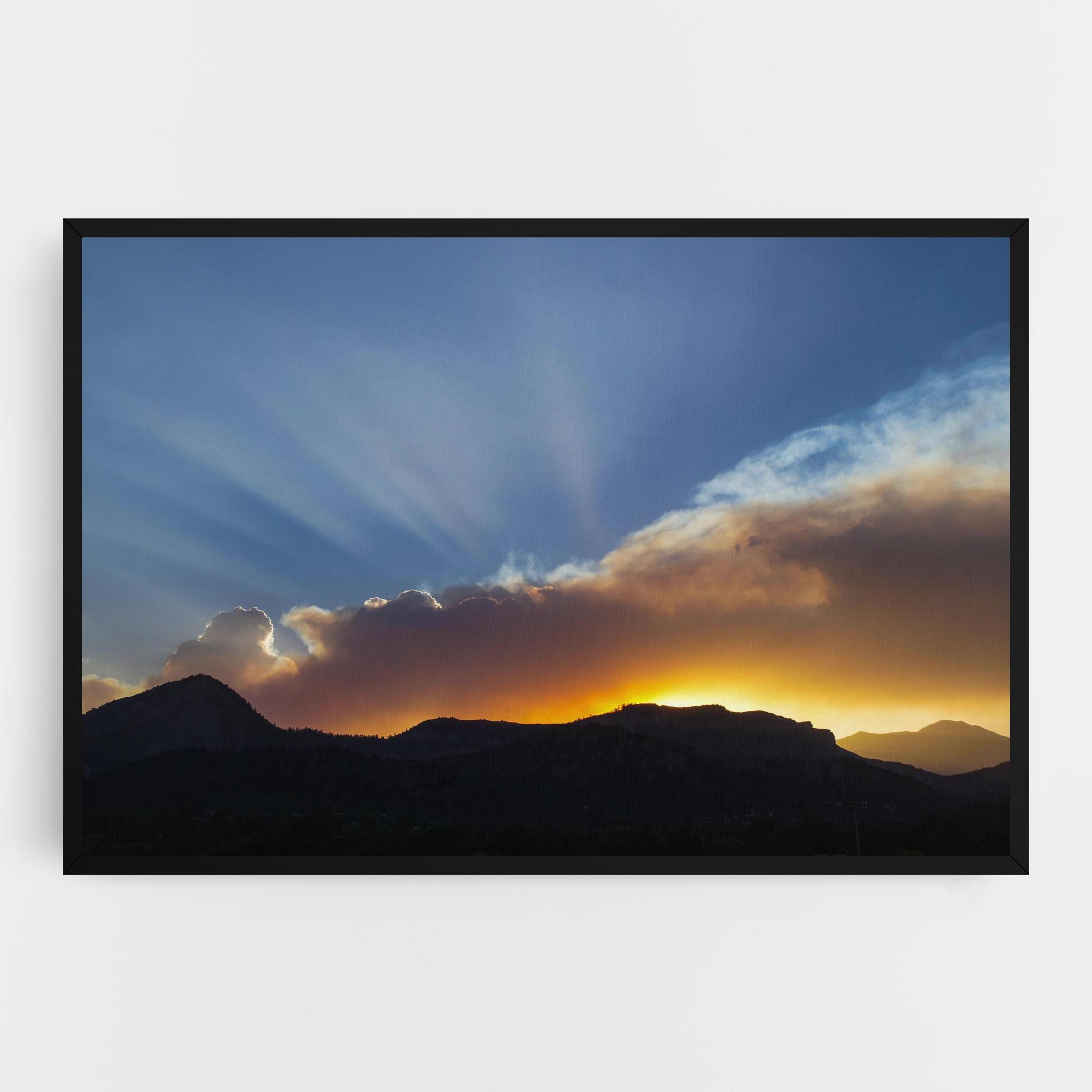 Картина на платно Mountain Silhouette Sunrise mockup 0