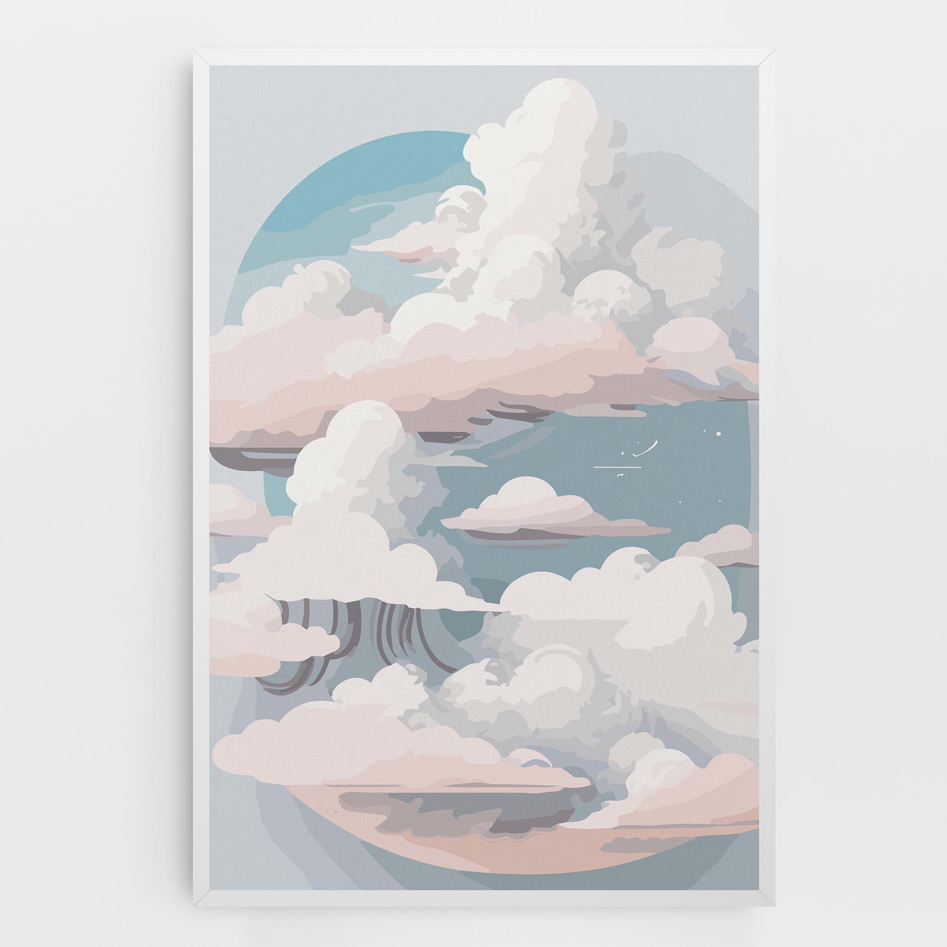 Картина на платно Cloud White Art mockup 0
