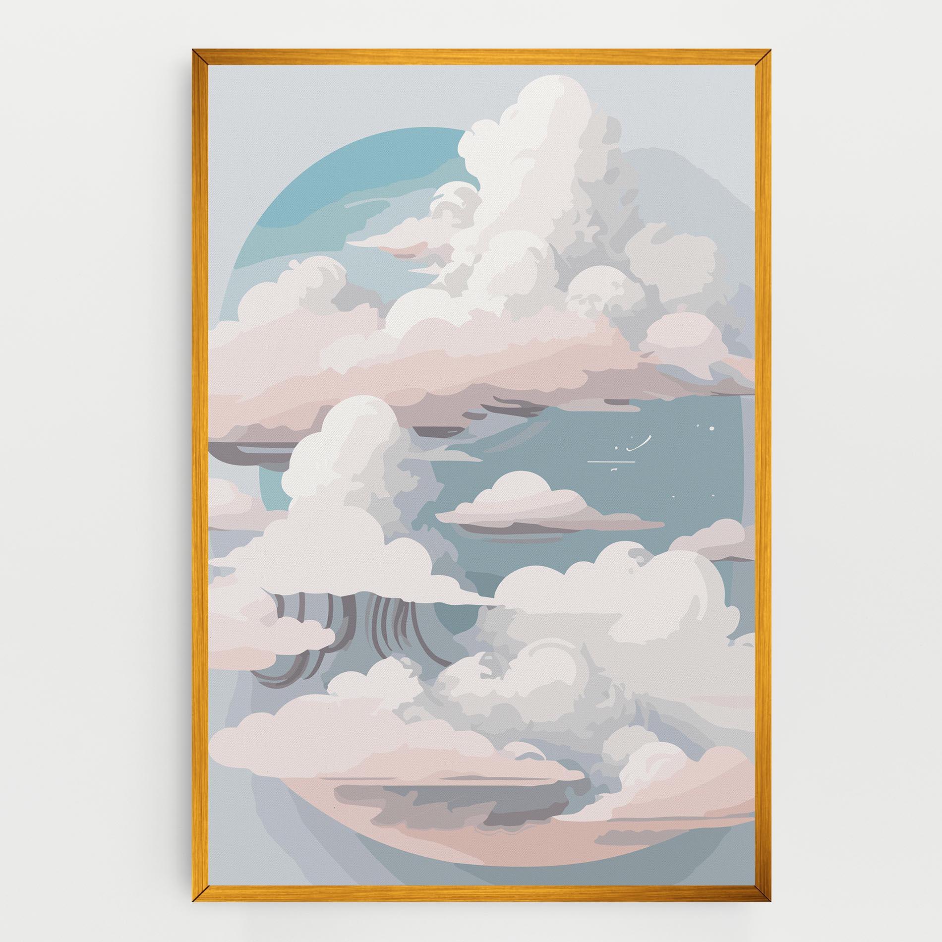 Картина на платно Cloud White Art mockup 0