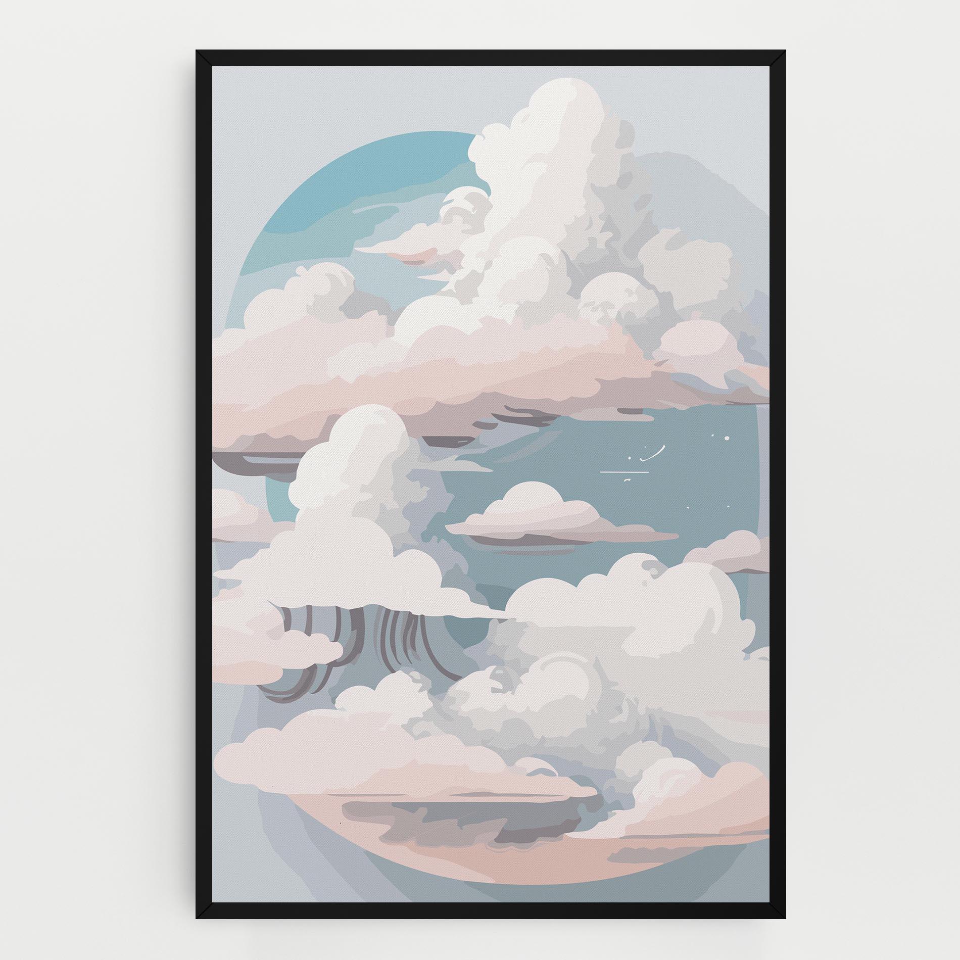 Картина на платно Cloud White Art mockup 0