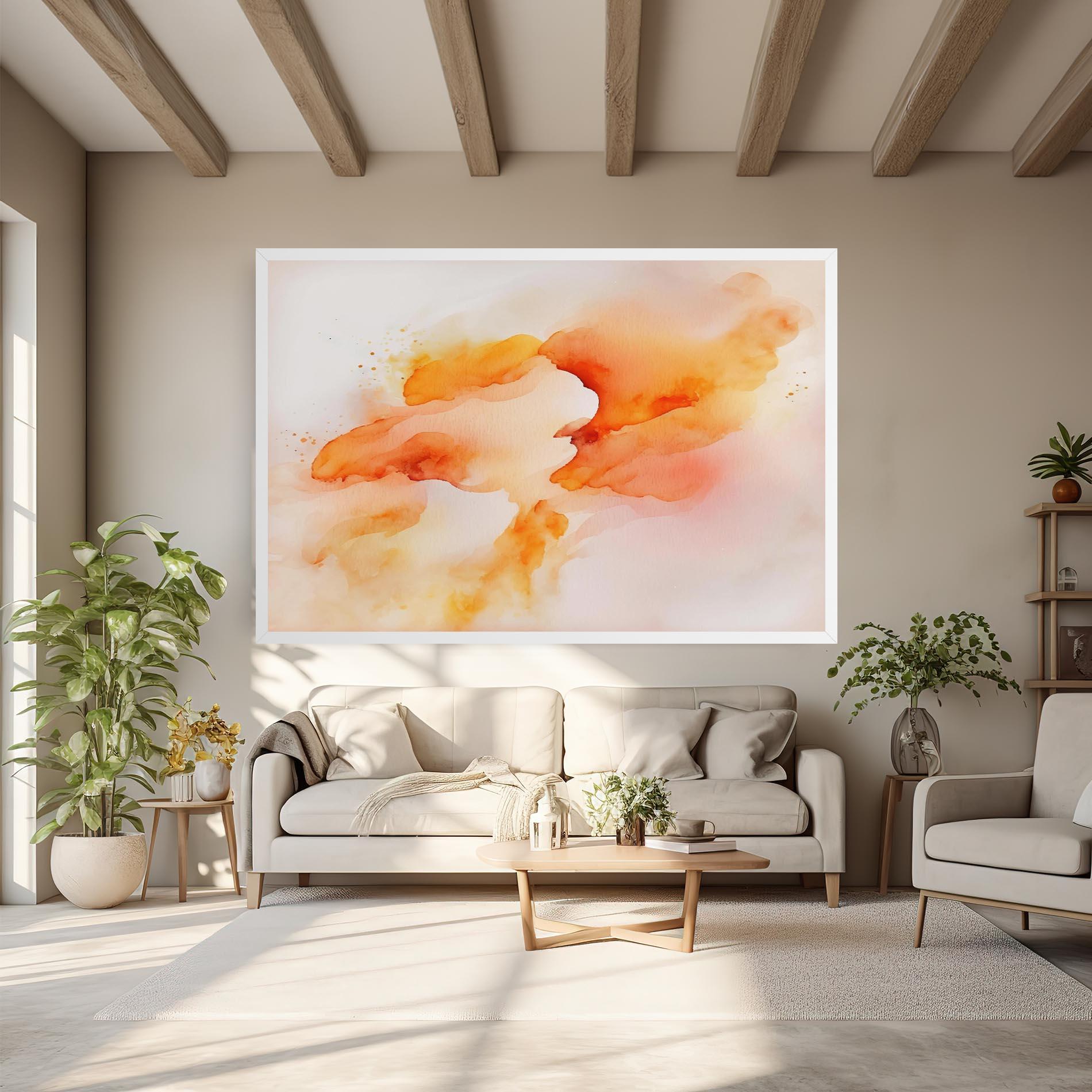 Картина на платно Abstract Orange Cloud mockup 6