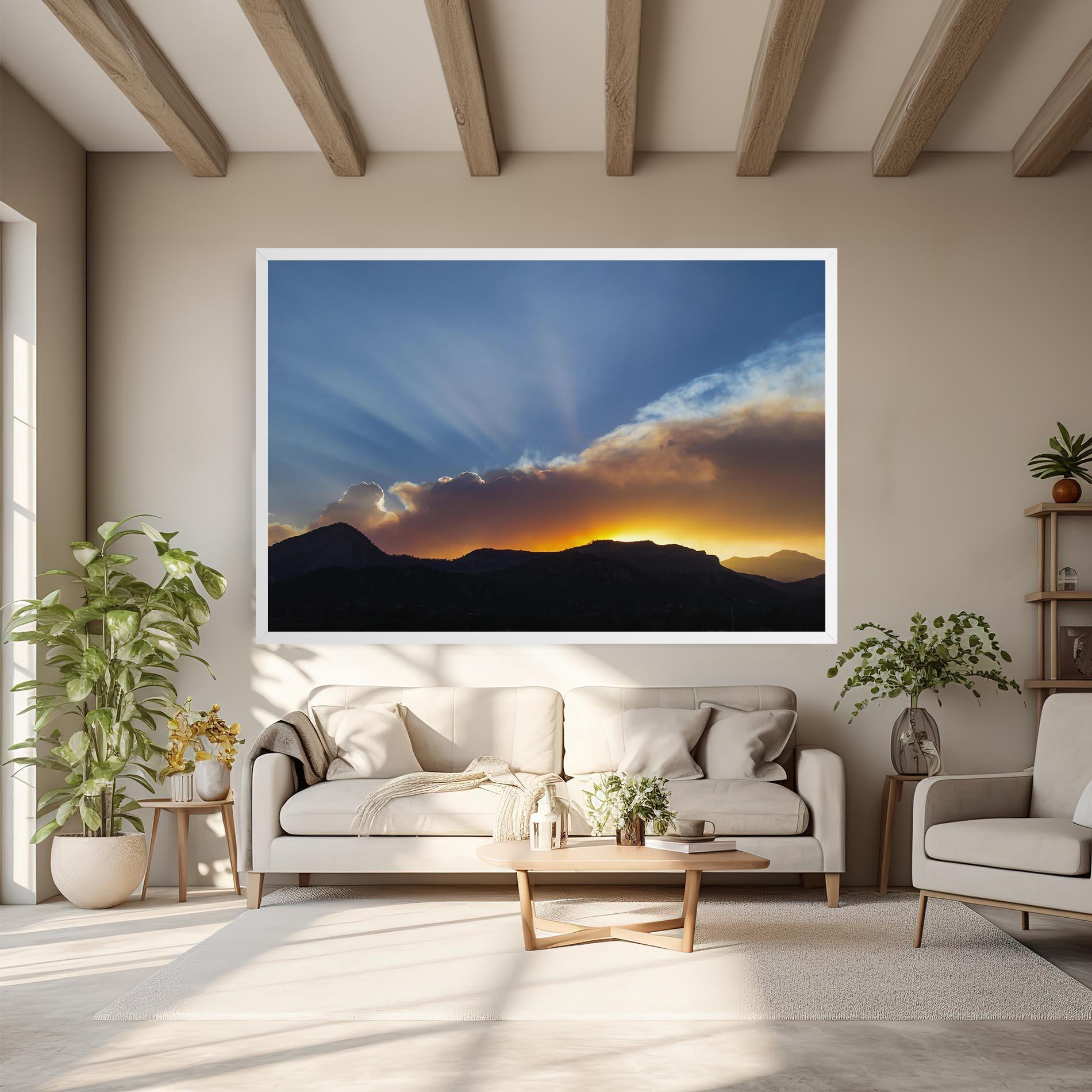 Картина на платно Mountain Silhouette Sunrise mockup 6