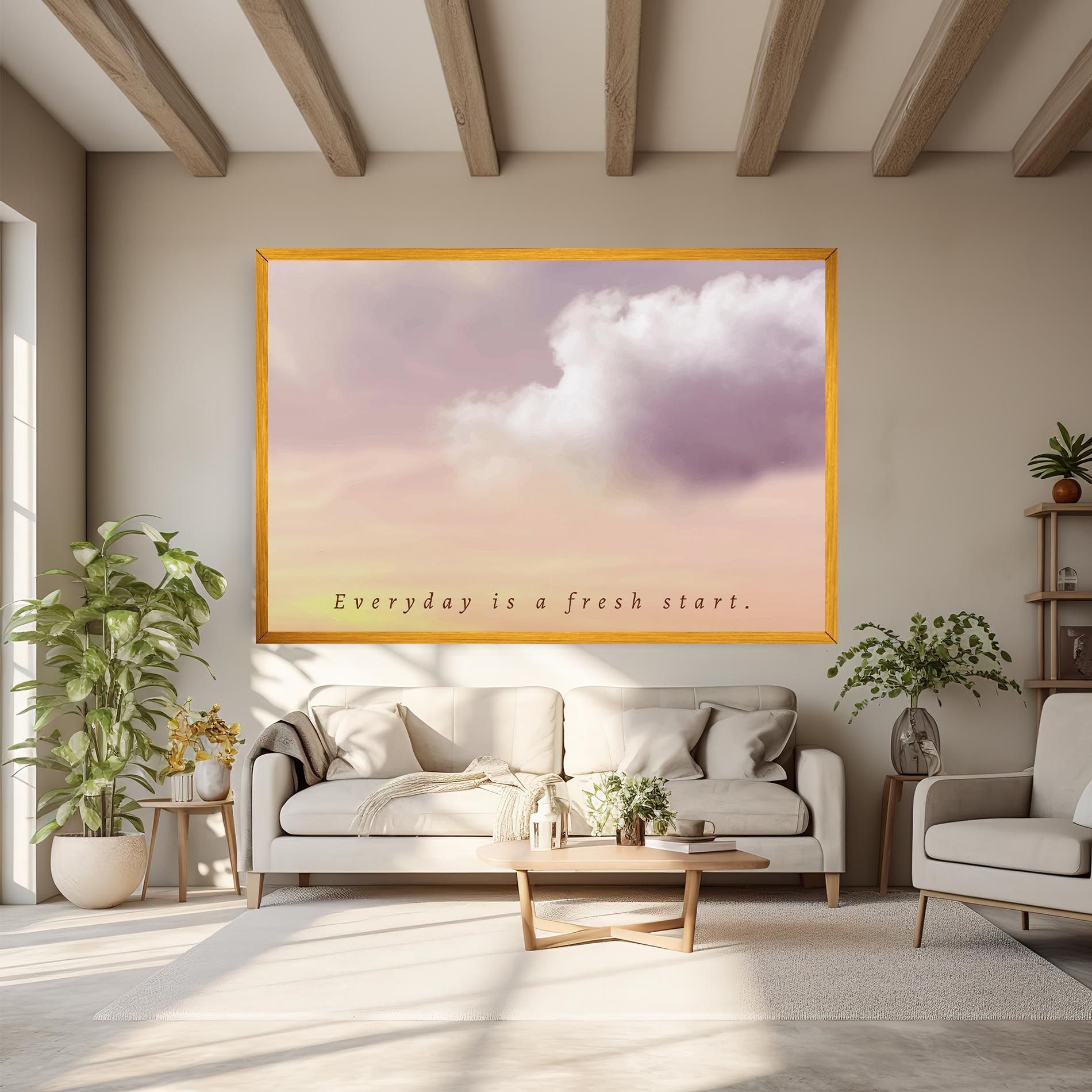 Clouds Text Cream mockup 6